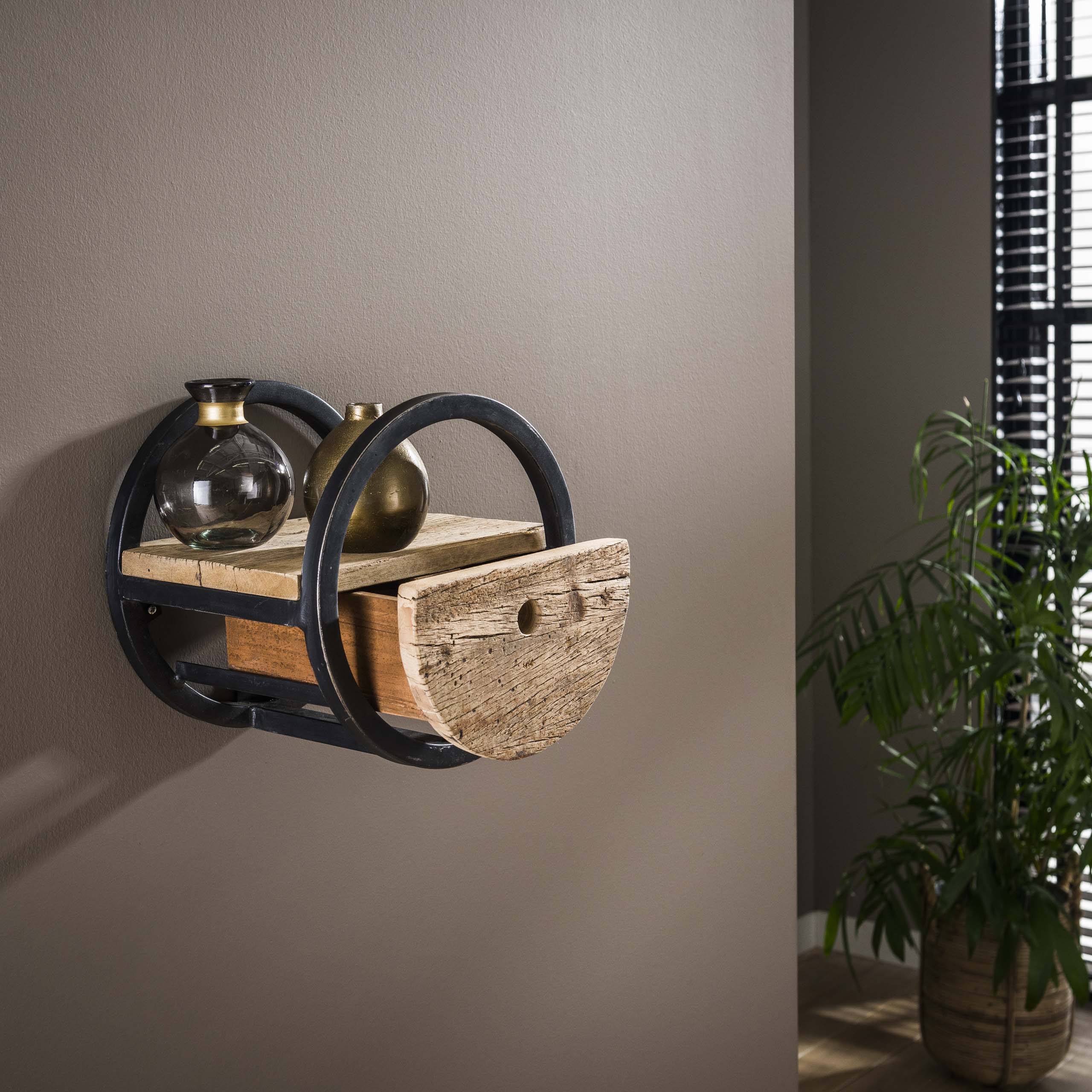 Wandschap Circular 1 Lade O30Cm Robuust Hardhout