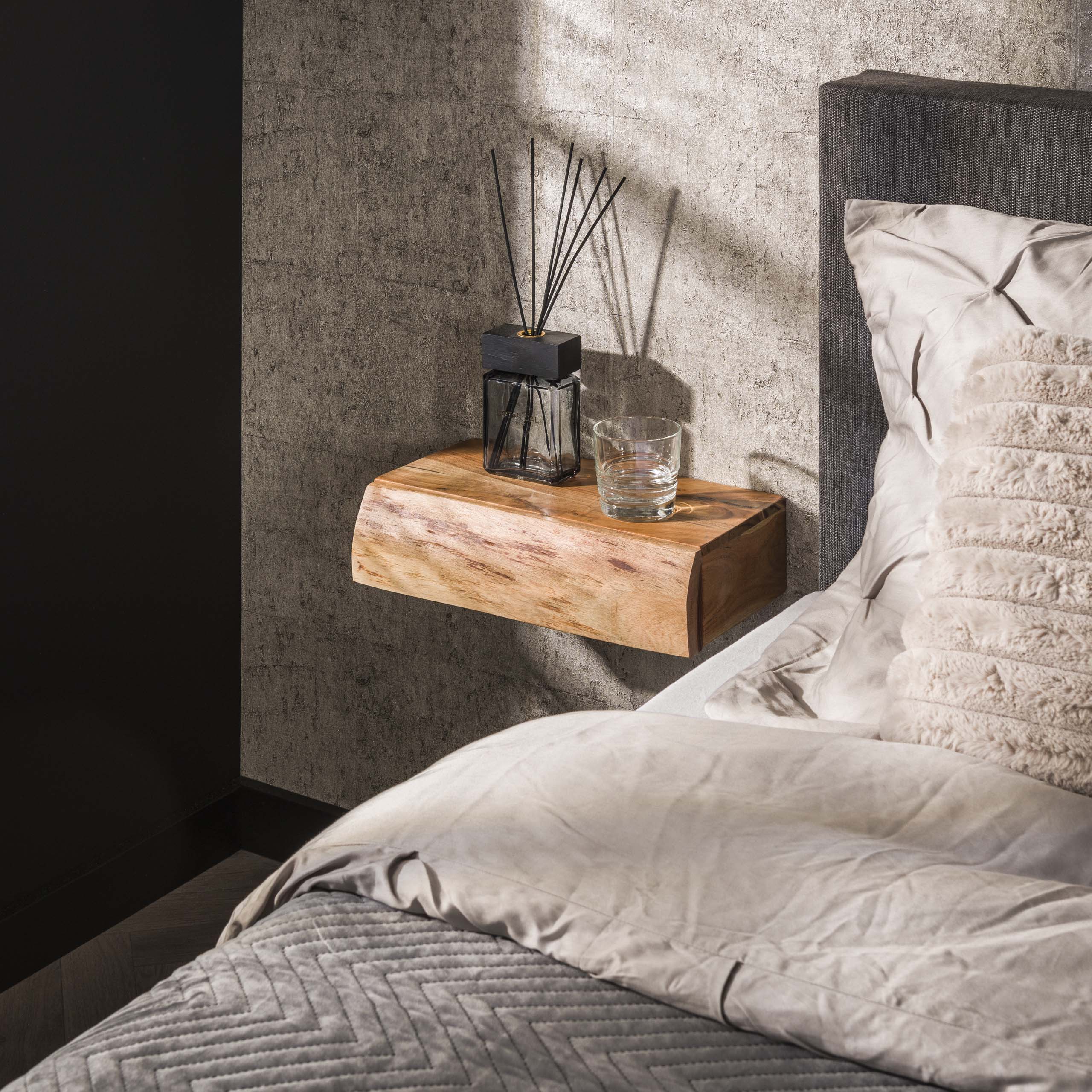 Nachtkastje Tree L 1 lade set van 2 / Massief acacia
