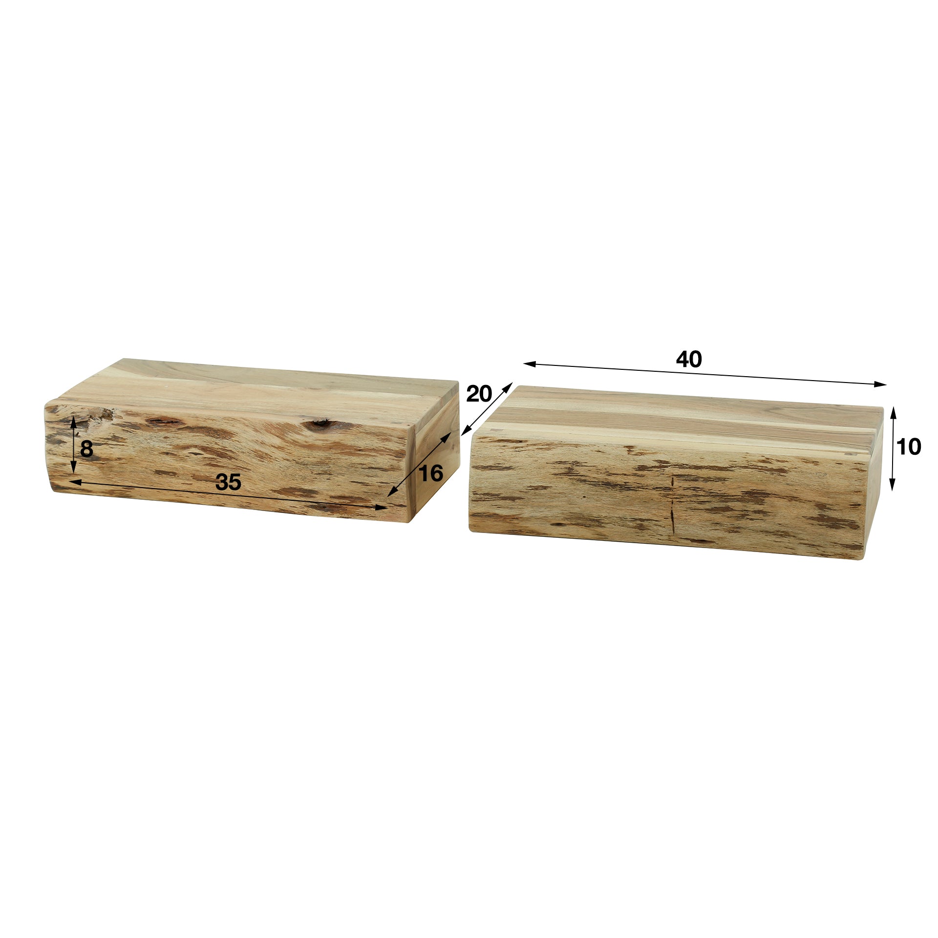 Nachtkastje Tree L 1 Lade Set Van 2 Massief Acacia