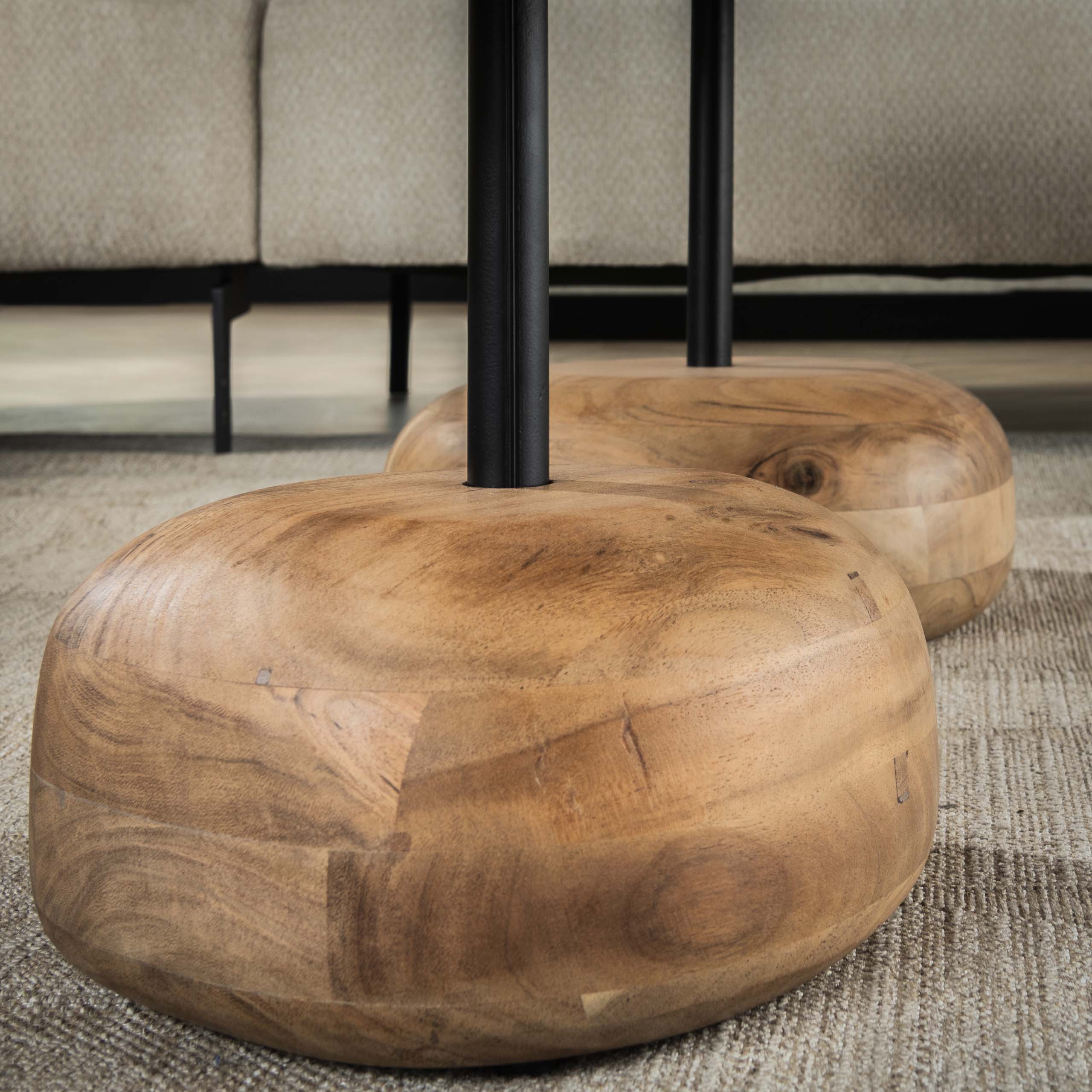 Salontafel Driehoekig Set Van 2 Massief Acacia