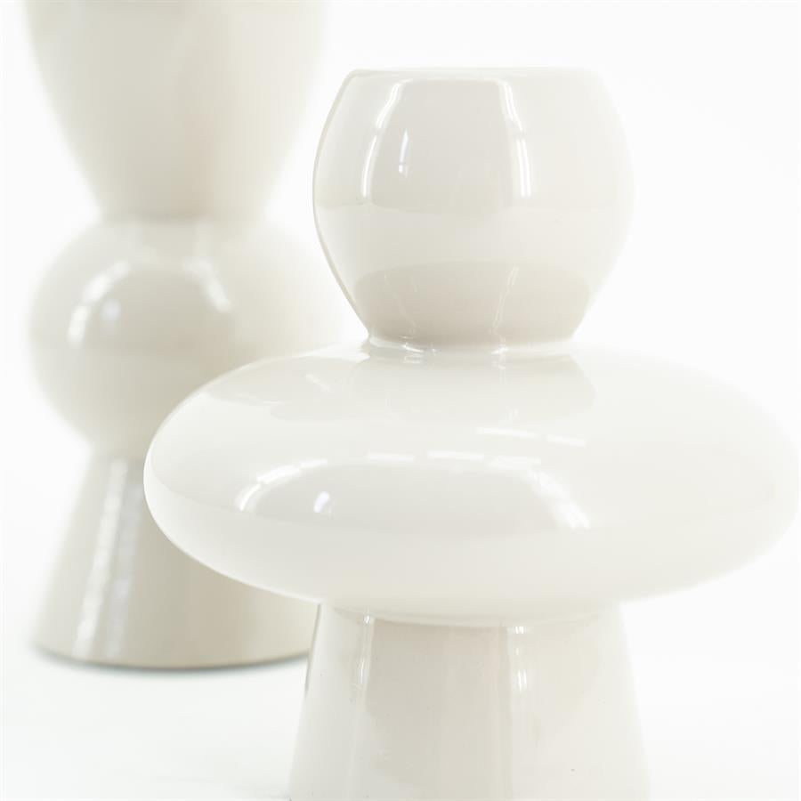 Candles Barolo (set of 2) 8x8x20 / 8.5x8.5x9 – beige | By Boo