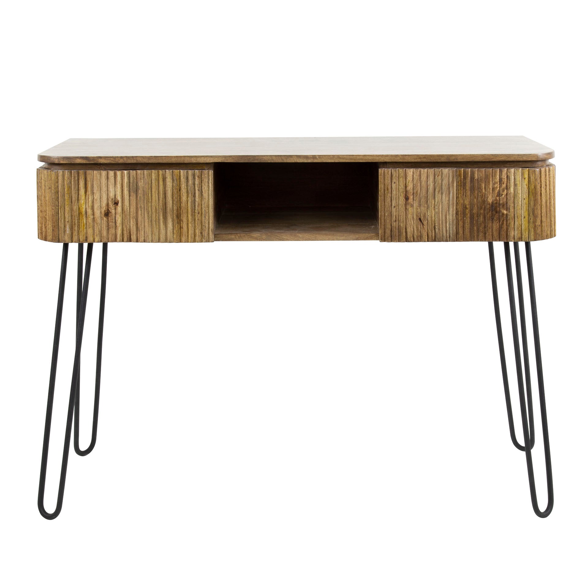 Hal Kaptafel Wave 2 Lades Massief Mango Zand
