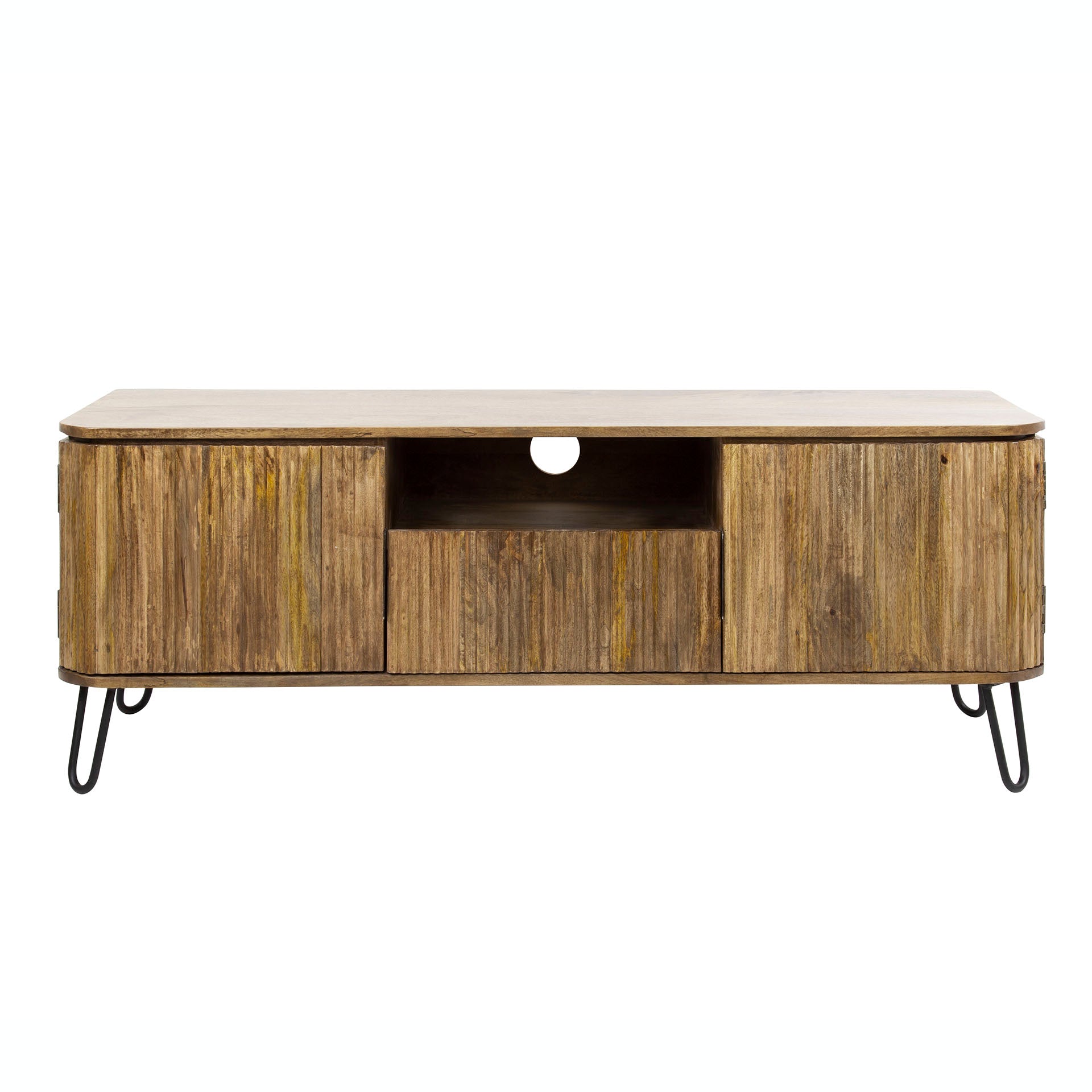 Tv Meubel Wave 1 Lade 2 Deuren Massief Mango Zand
