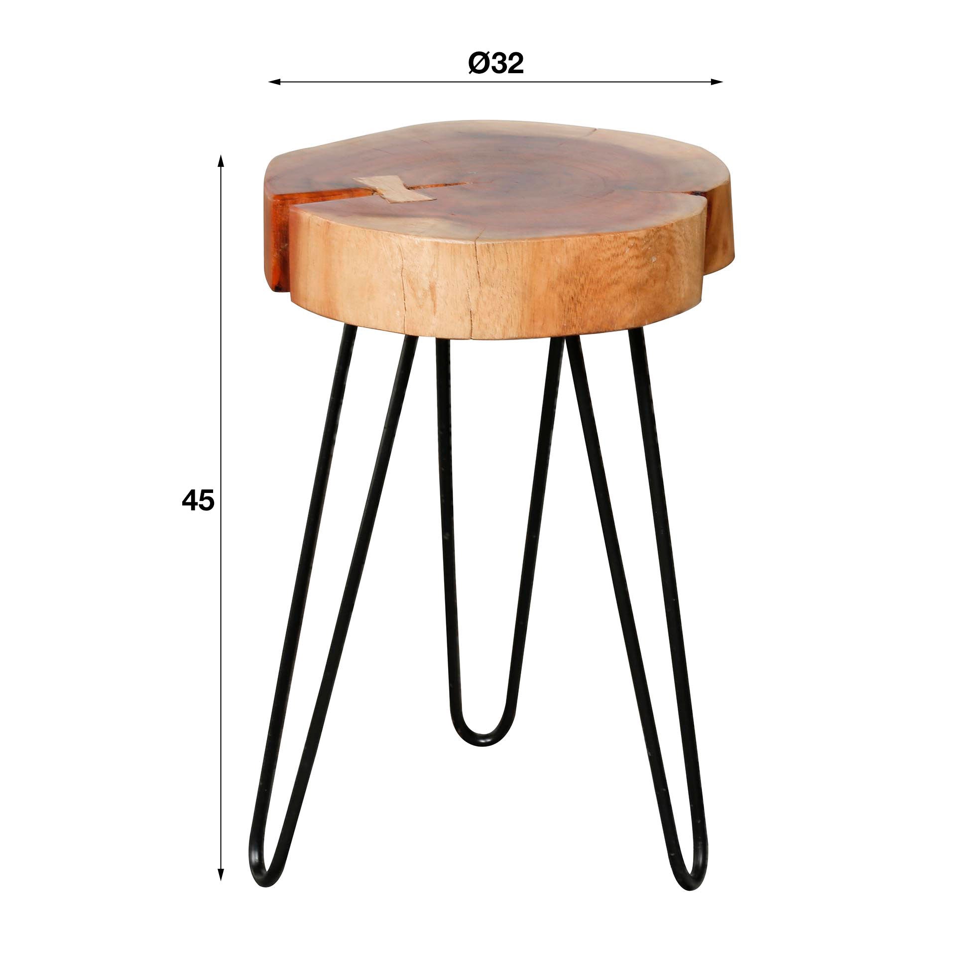 Bijzettafel Trunk - 32 cm-  Massief Acacia