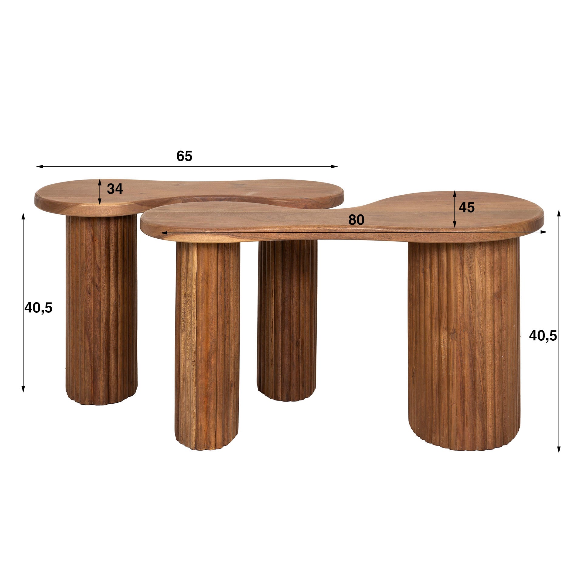 Salontafel Fuse Set Van 2 Massief Acacia