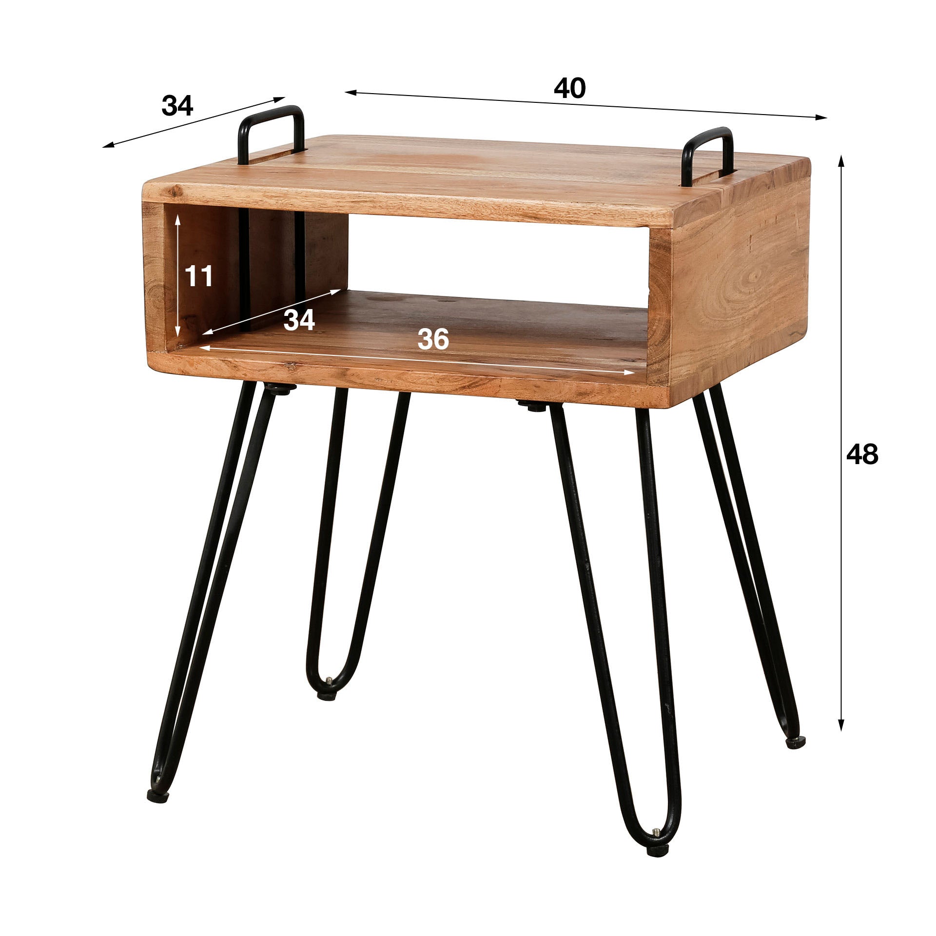 Nachtkastje Quadro Massief Acacia