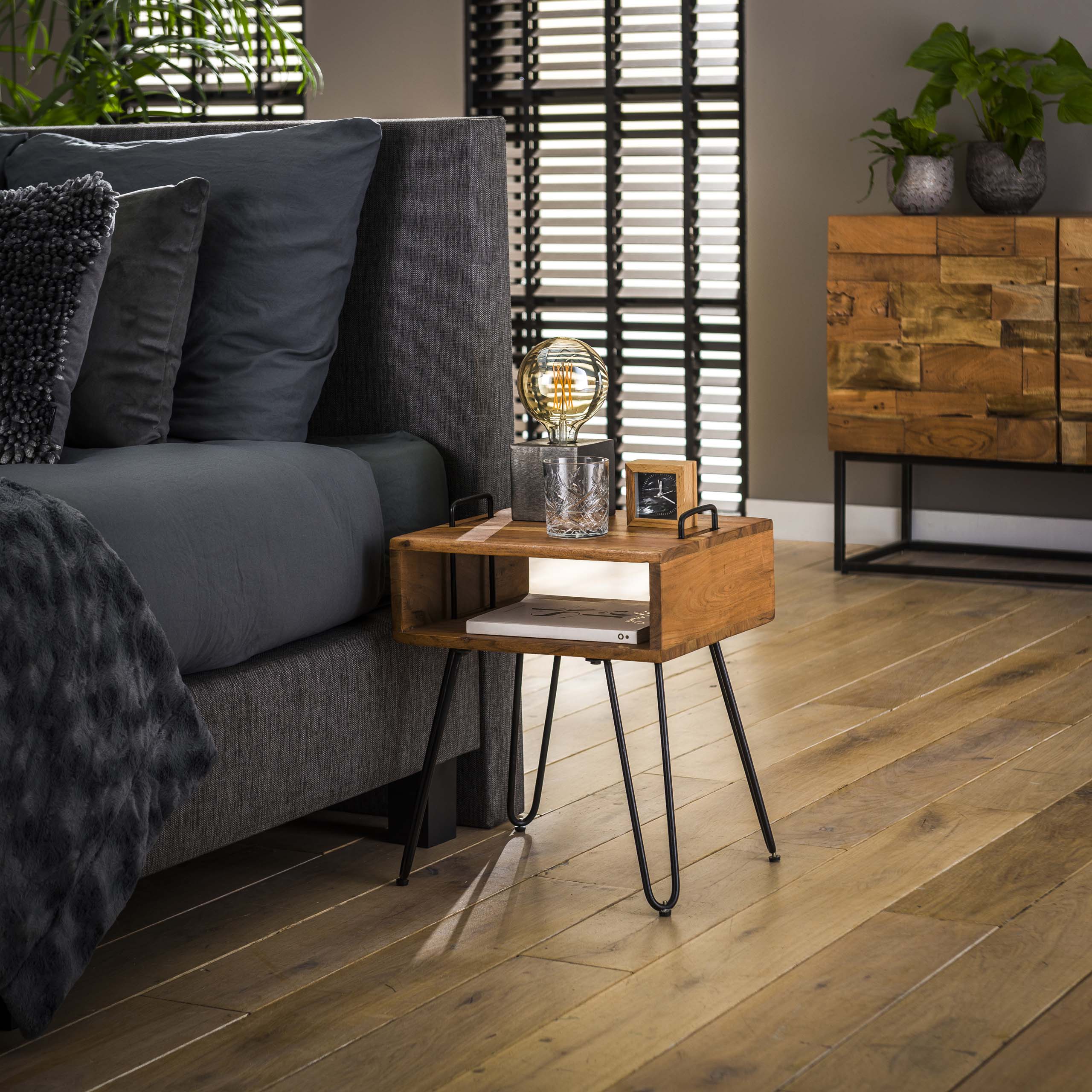 Nachtkastje Quadro Massief Acacia