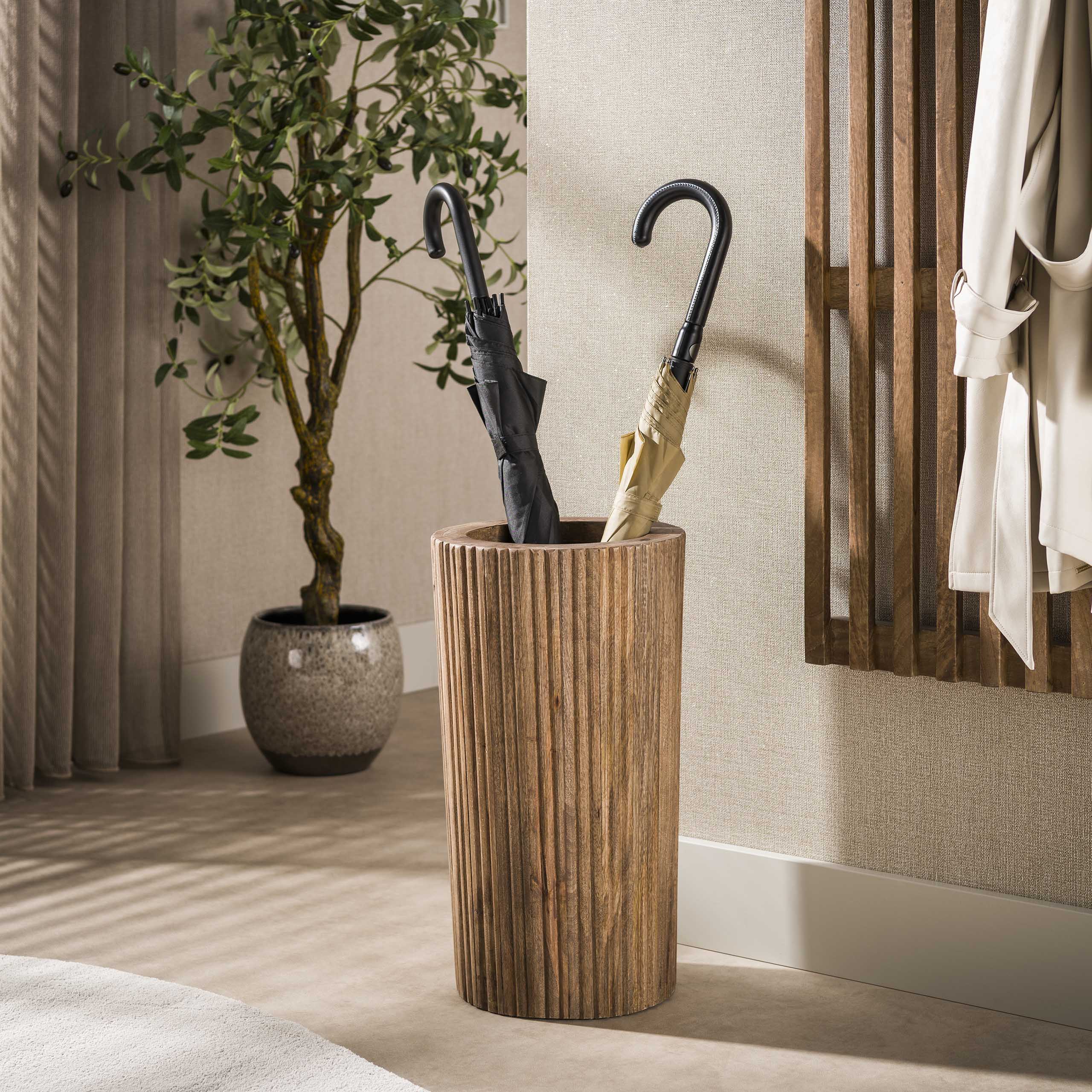 Paraplubak Wave Flared Massief Mango Zand