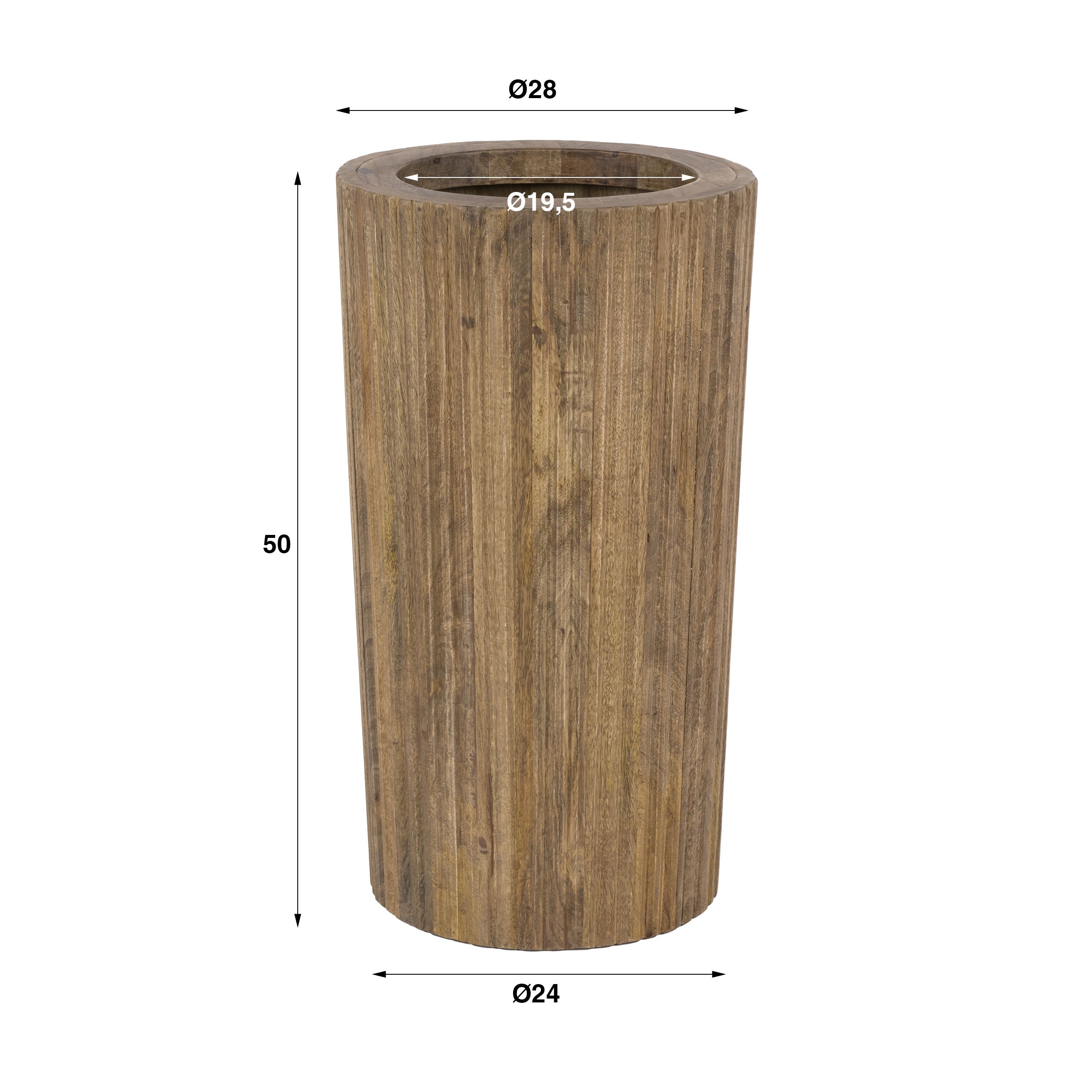 Paraplubak Wave Flared Massief Mango Zand