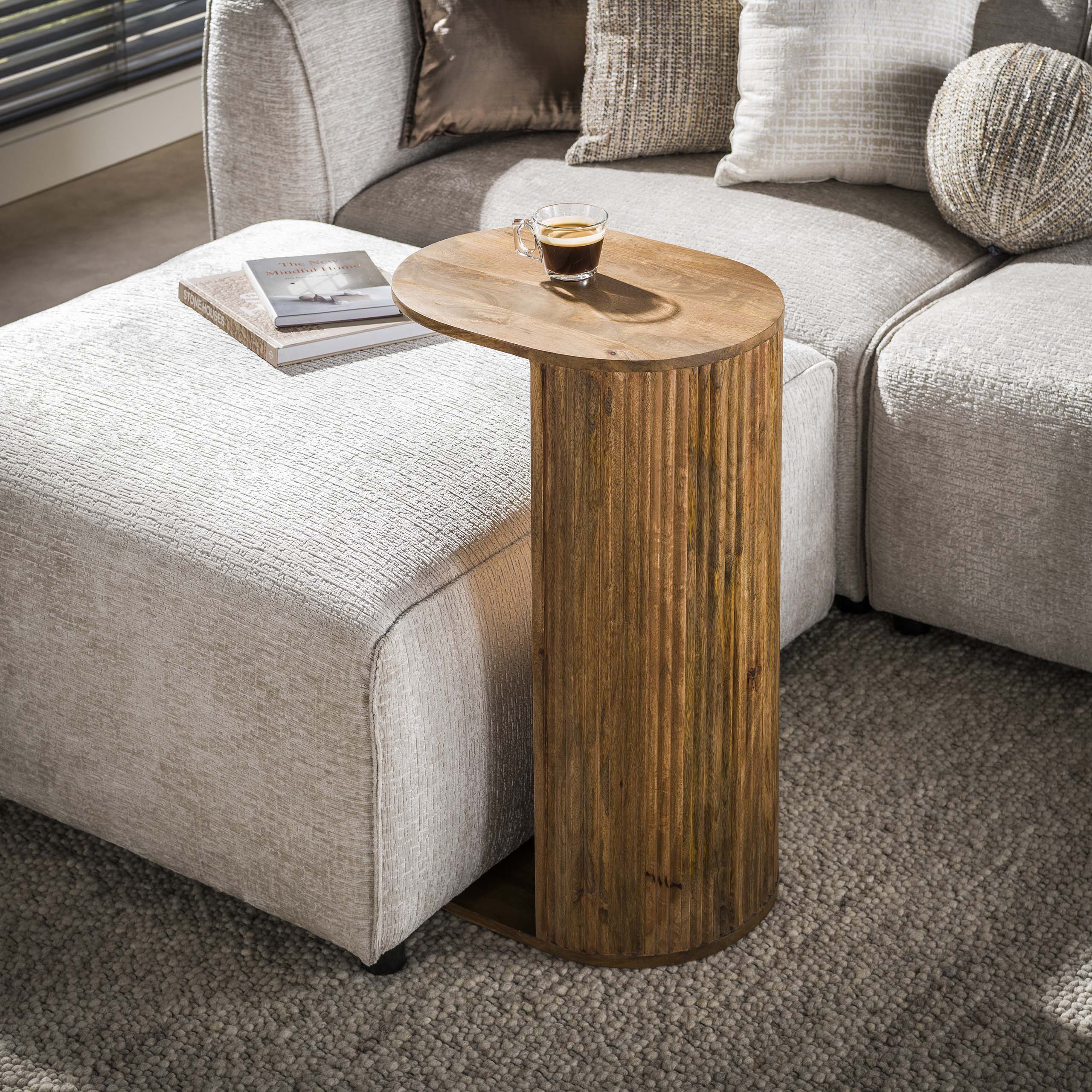 Overzettafel Wave Massief Mango Zand