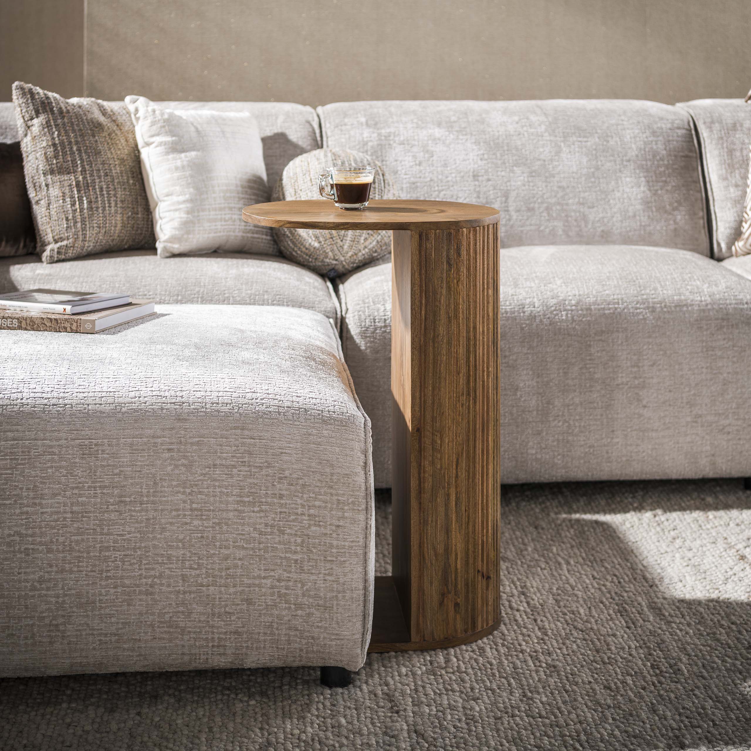Overzettafel Wave Massief Mango Zand