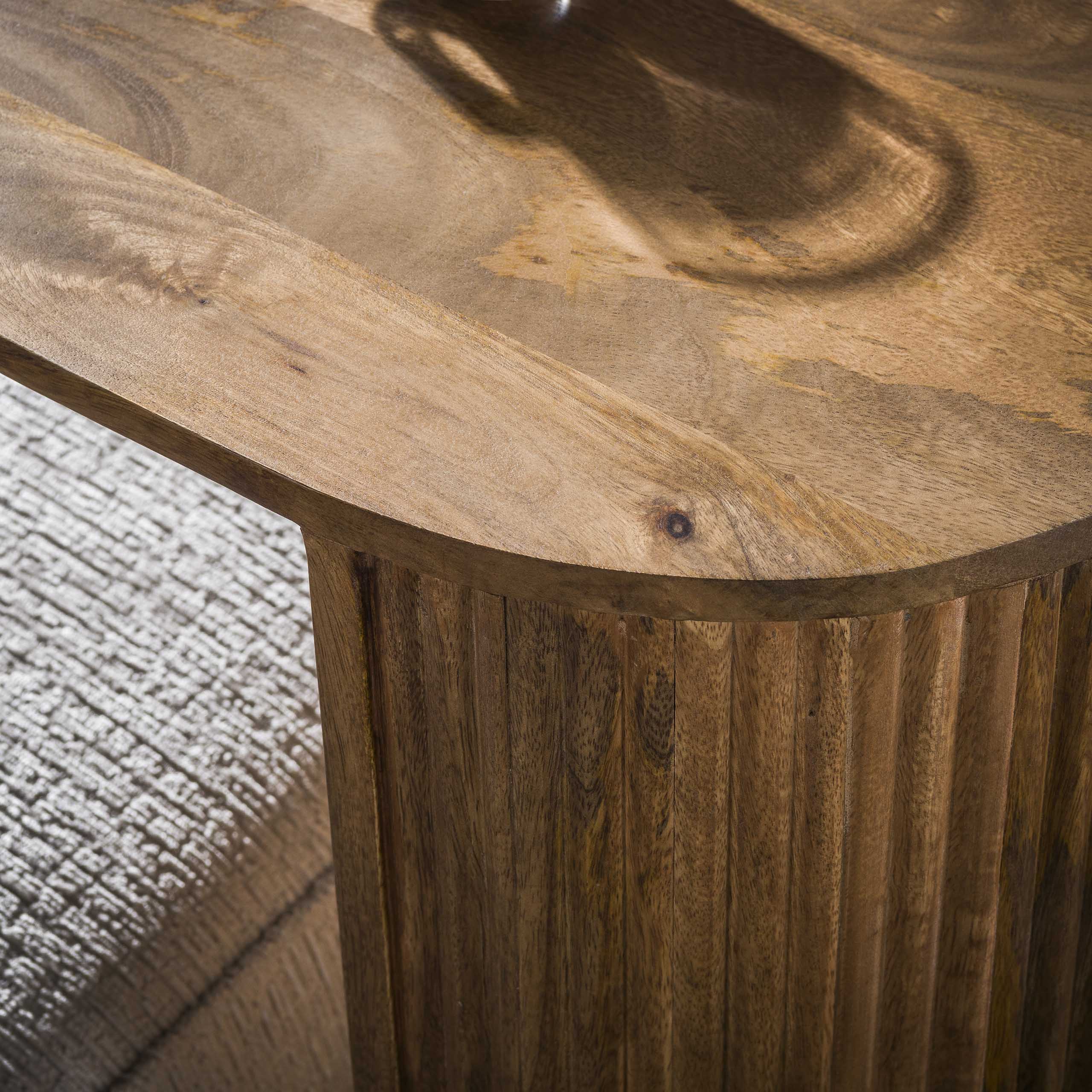 Overzettafel Wave Massief Mango Zand