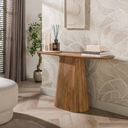 Eettafel Wave Centro Driehoekig D150Cm Massief Mango Zand