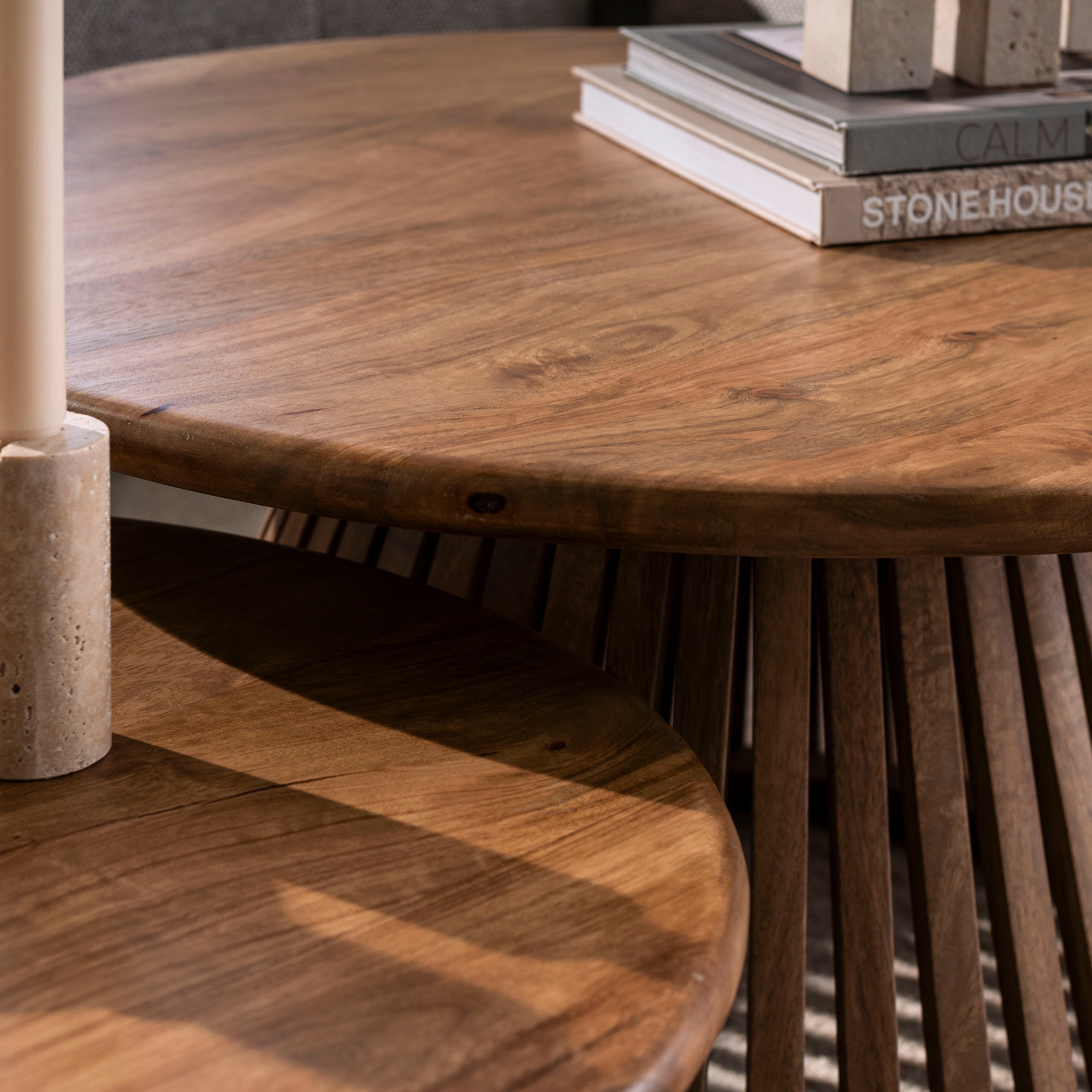 Salontafel Tweak Cone Set Van 2 Massief Mango Zand