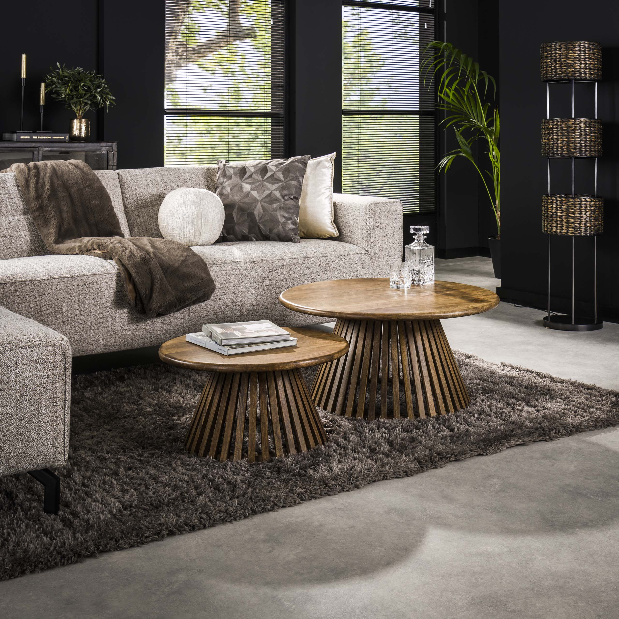 Salontafel Tweak Cone Set Van 2 Massief Mango Zand