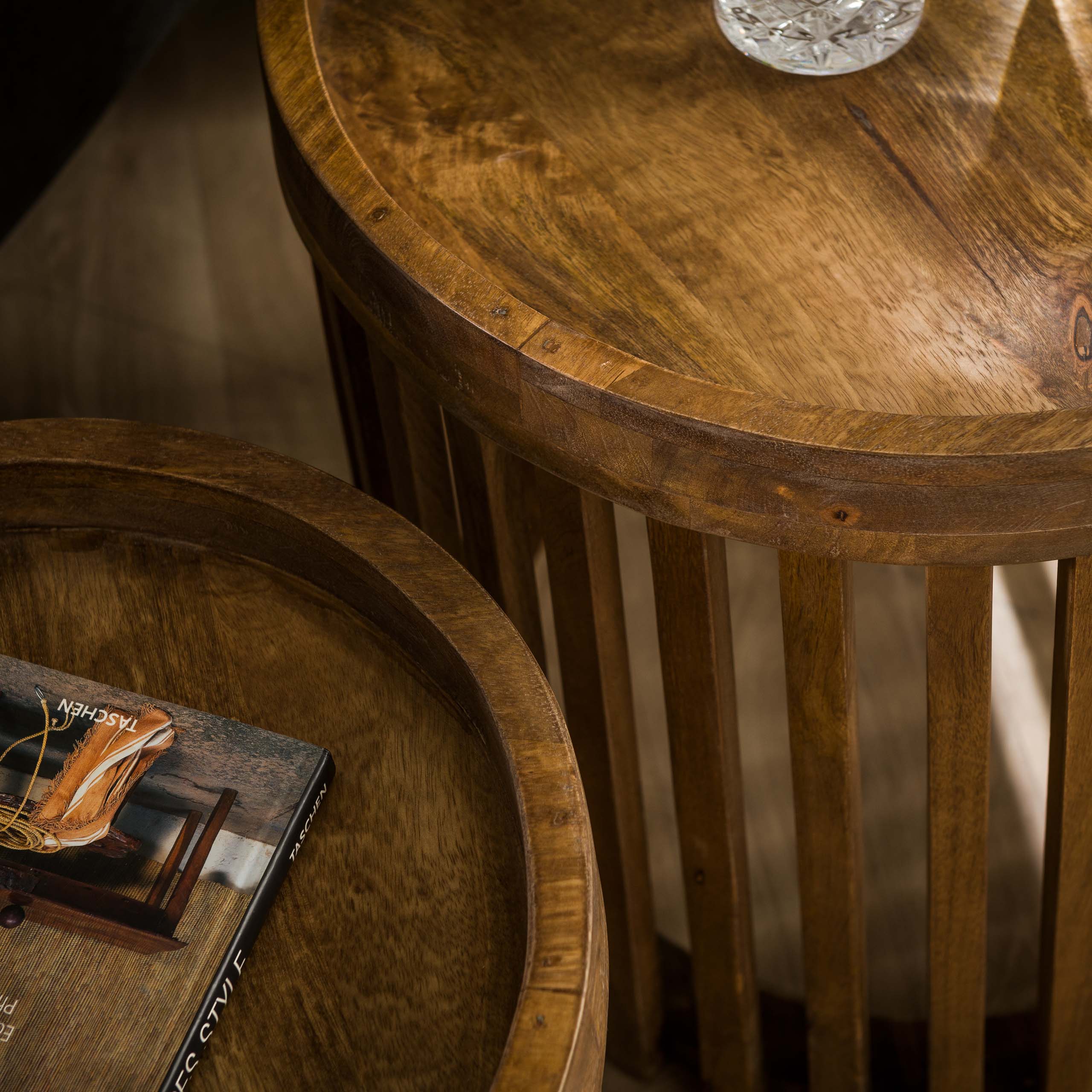 Bijzettafel Tweak Set Van 2 Massief Mango Zand