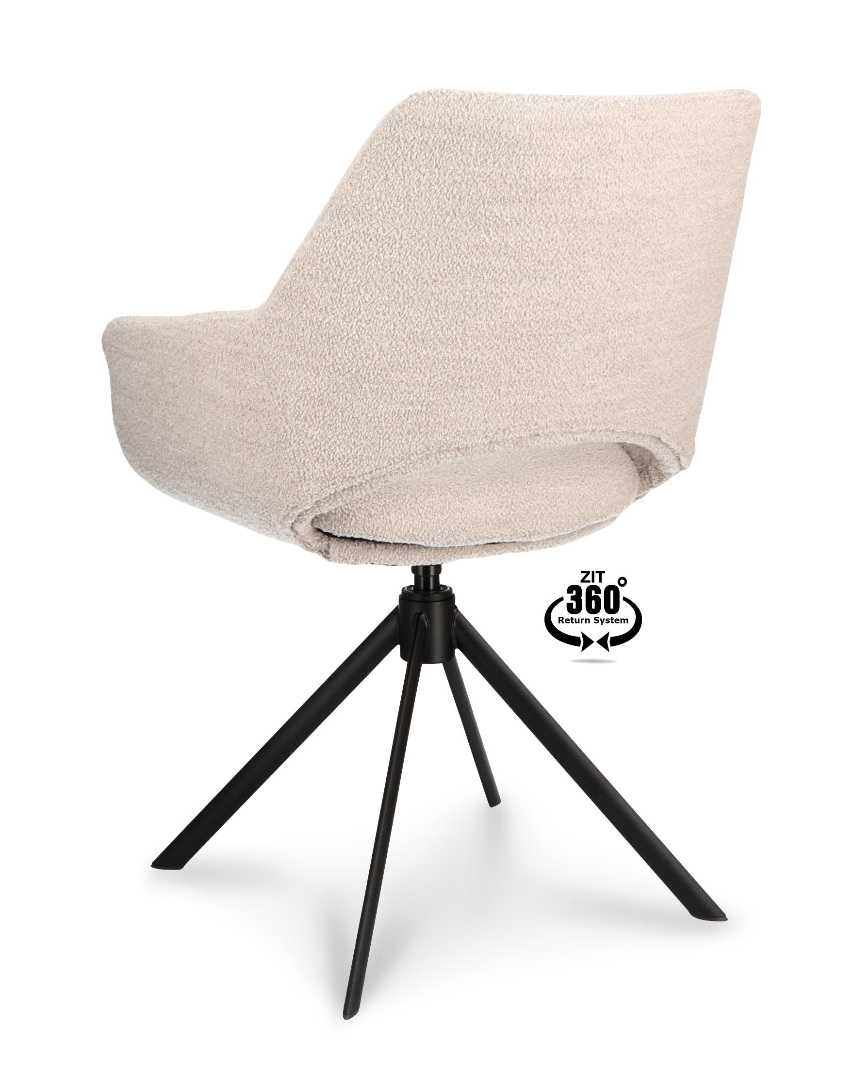Armstoel Ahsoka Stof Alpine Natural Leg Black 360° Return-system