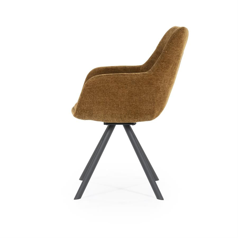 Stoel Bliss with armrest 59.5x66x88 – geel | By Boo