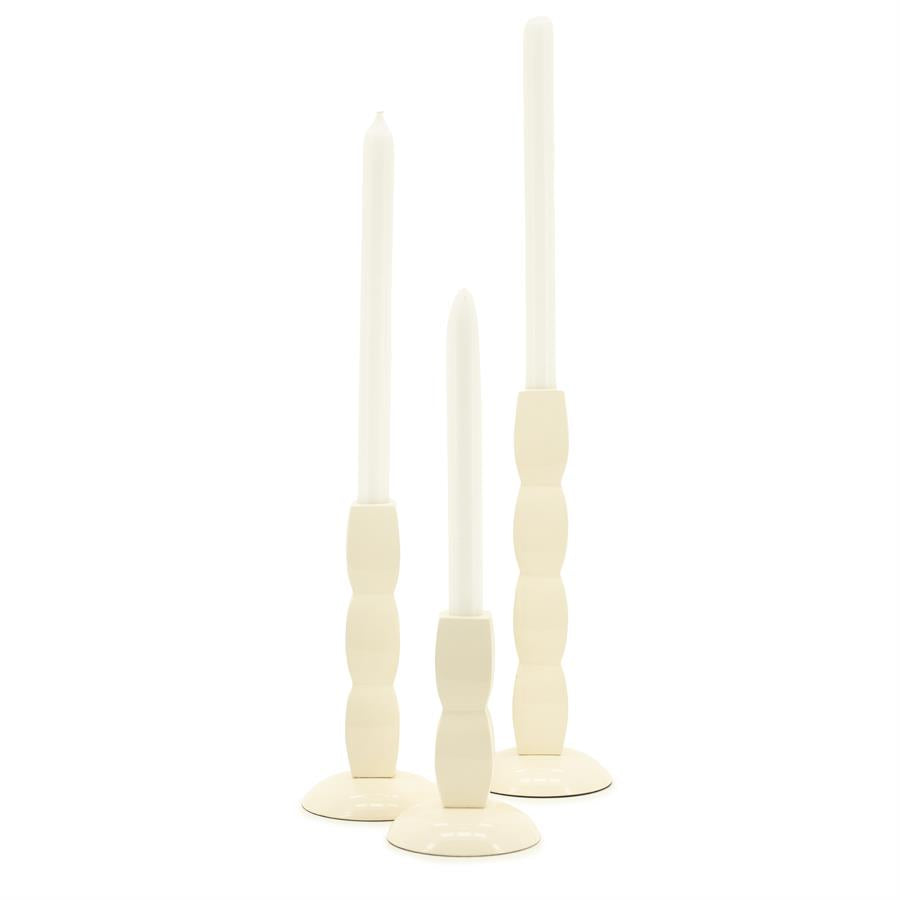 Candles Candle holder Prinz 10x10x28 / 10x10x21 / 10x10x15 – beige | By Boo