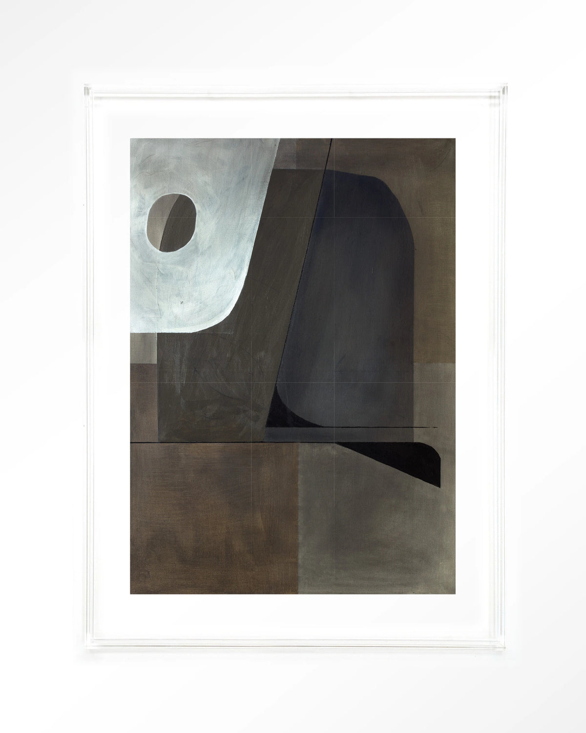 Sophisticated – abstract in grijs en bruin – Art print – Acryl doorzichtig