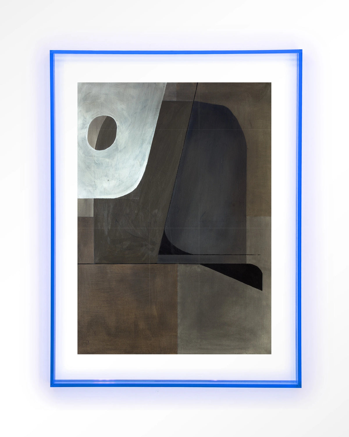 Sophisticated – abstract in grijs en bruin – Art print – Acryl lichtblauw