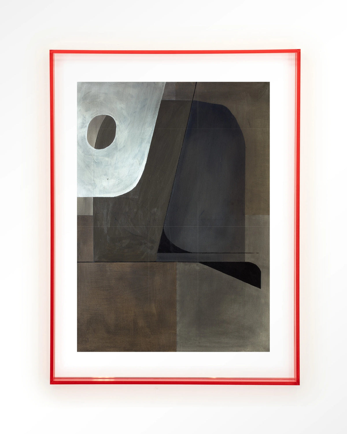 Sophisticated – abstract in grijs en bruin – Art print – Acryl roze
