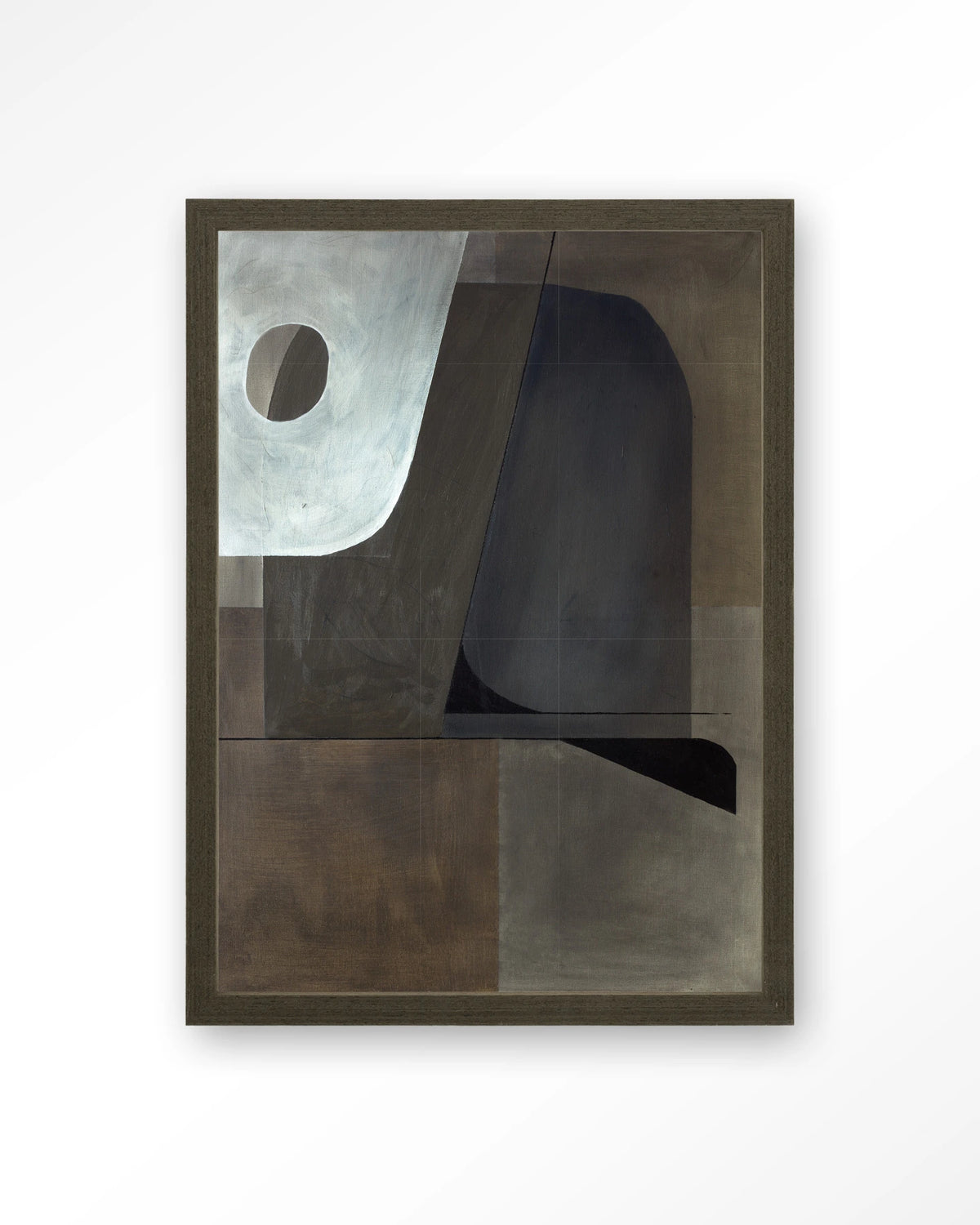 Sophisticated – abstract in grijs en bruin – Art print – Hout donkerbruin