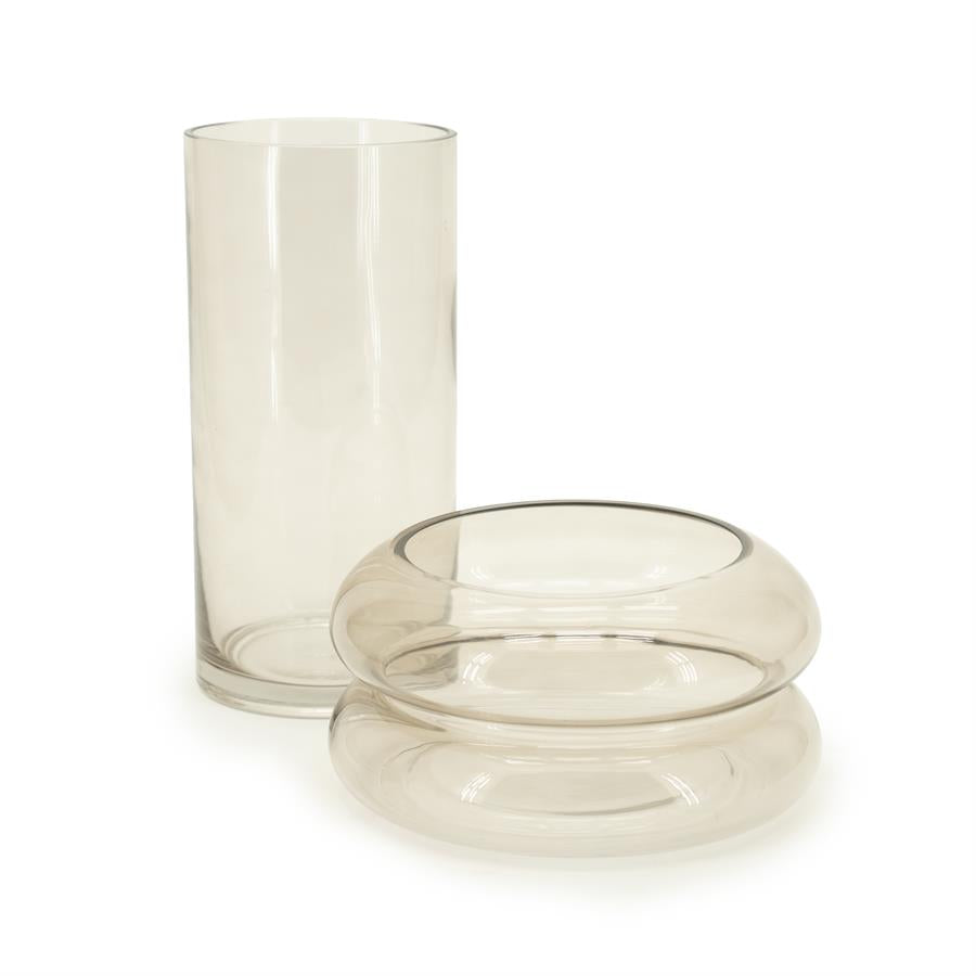 Pottery and vases Chunky 12x12x25 / 20x20x10 – beige | By Boo