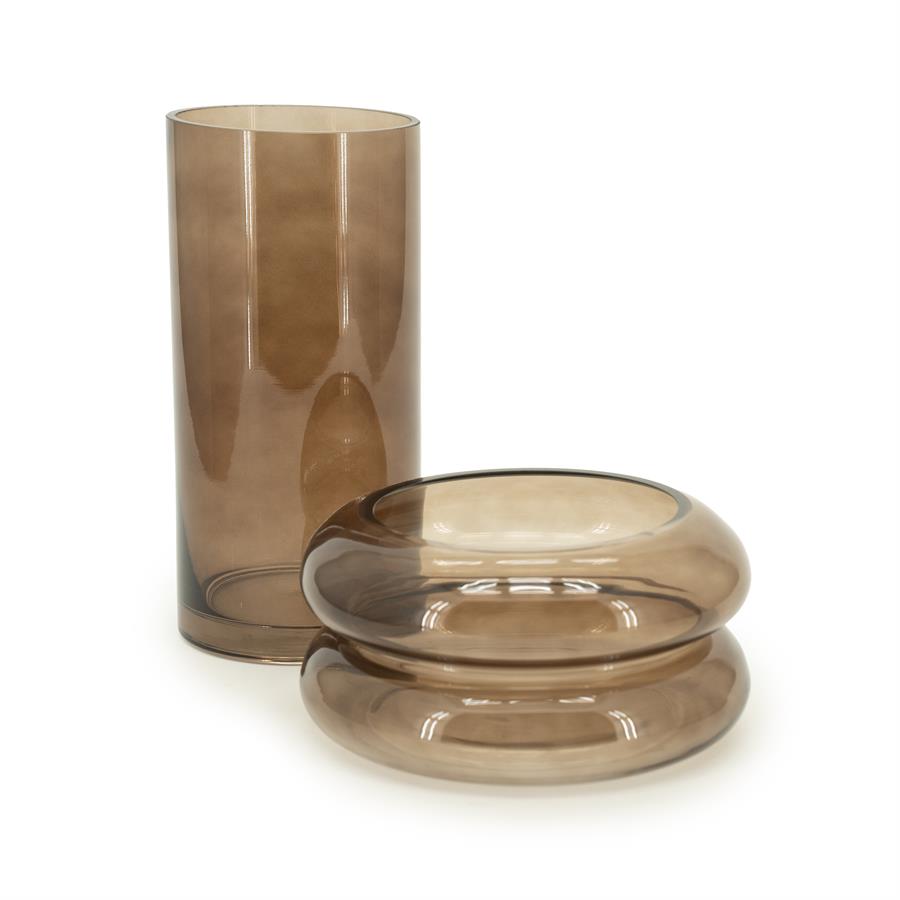 Pottery and vases Chunky 12x12x25 / 20x20x10 – bruin | By Boo