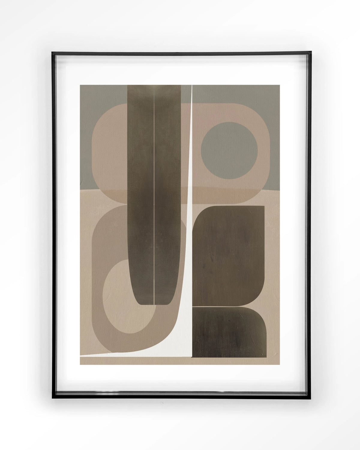 Delicate – abstract geometrisch in beige – Art print – Acryl zwart