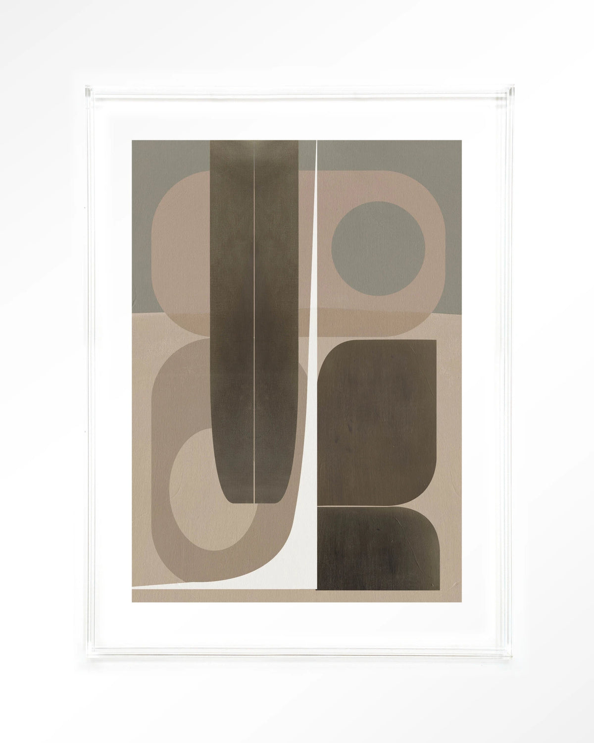 Delicate – abstract geometrisch in beige – Art print – Acryl doorzichtig