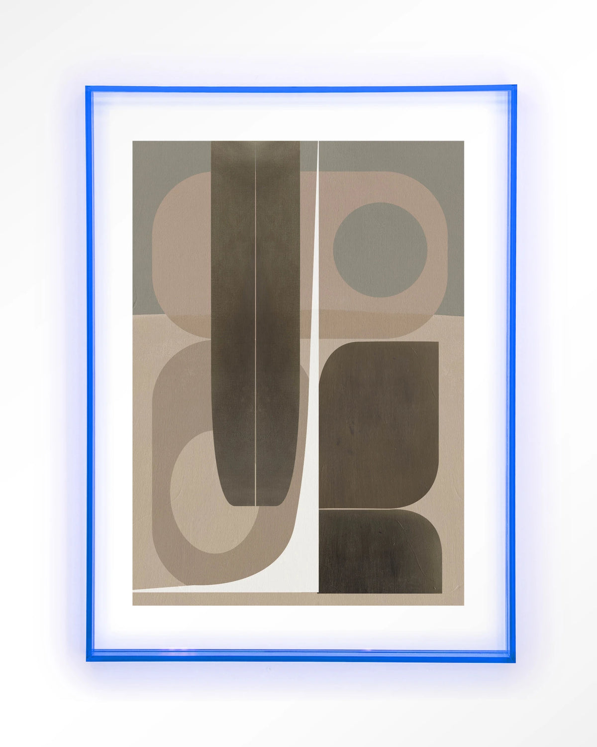 Delicate – abstract geometrisch in beige – Art print – Acryl lichtblauw
