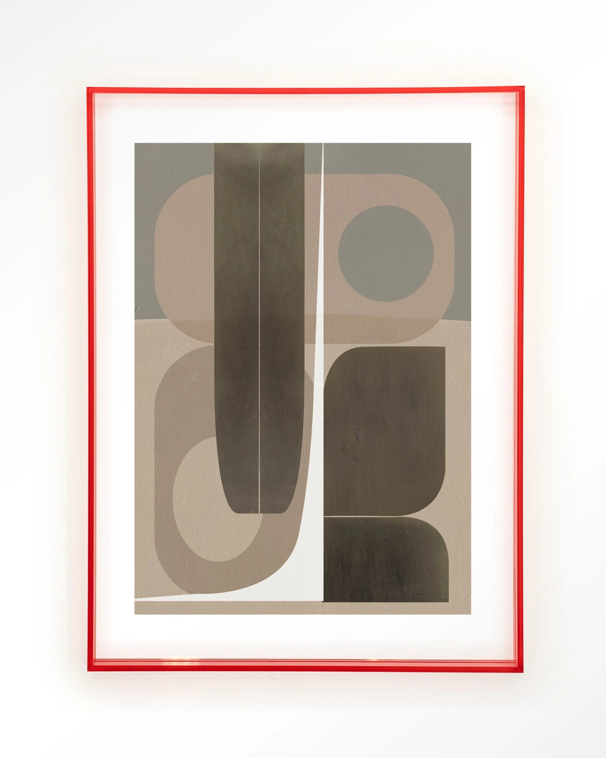 Delicate – abstract geometrisch in beige – Art print – Acryl roze