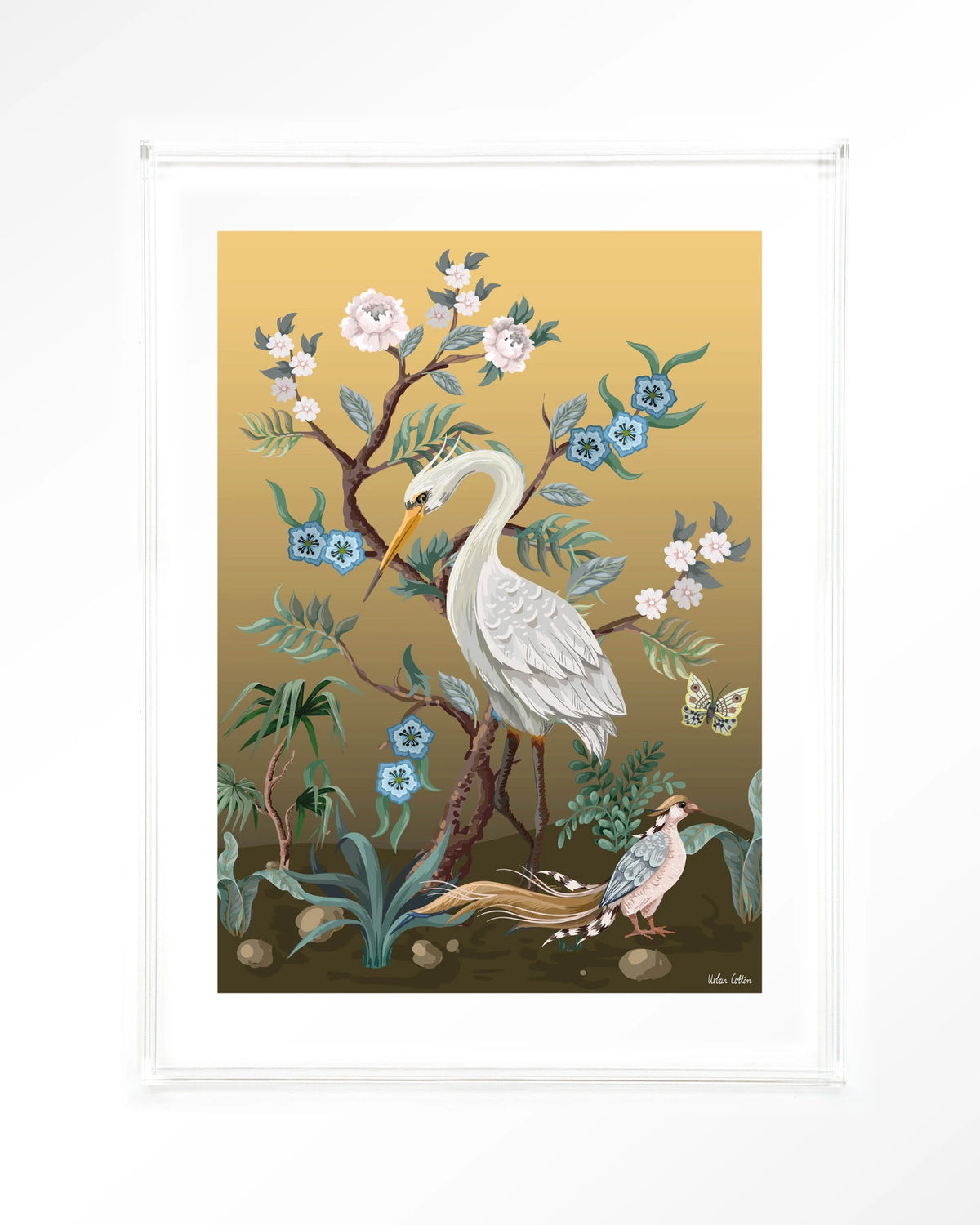 Birds – reiger en fazant in chinoiserie-stijl – Art print – Acryl doorzichtig