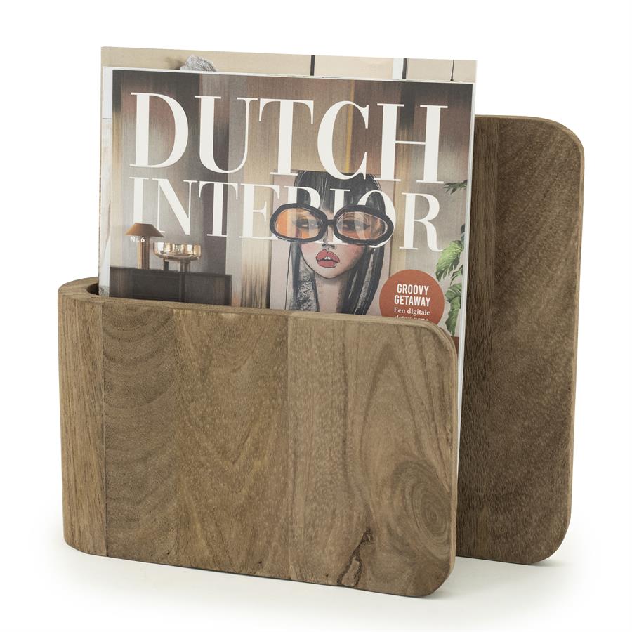 Wanddecoratie Yomu 29x8x25 – bruin | By Boo