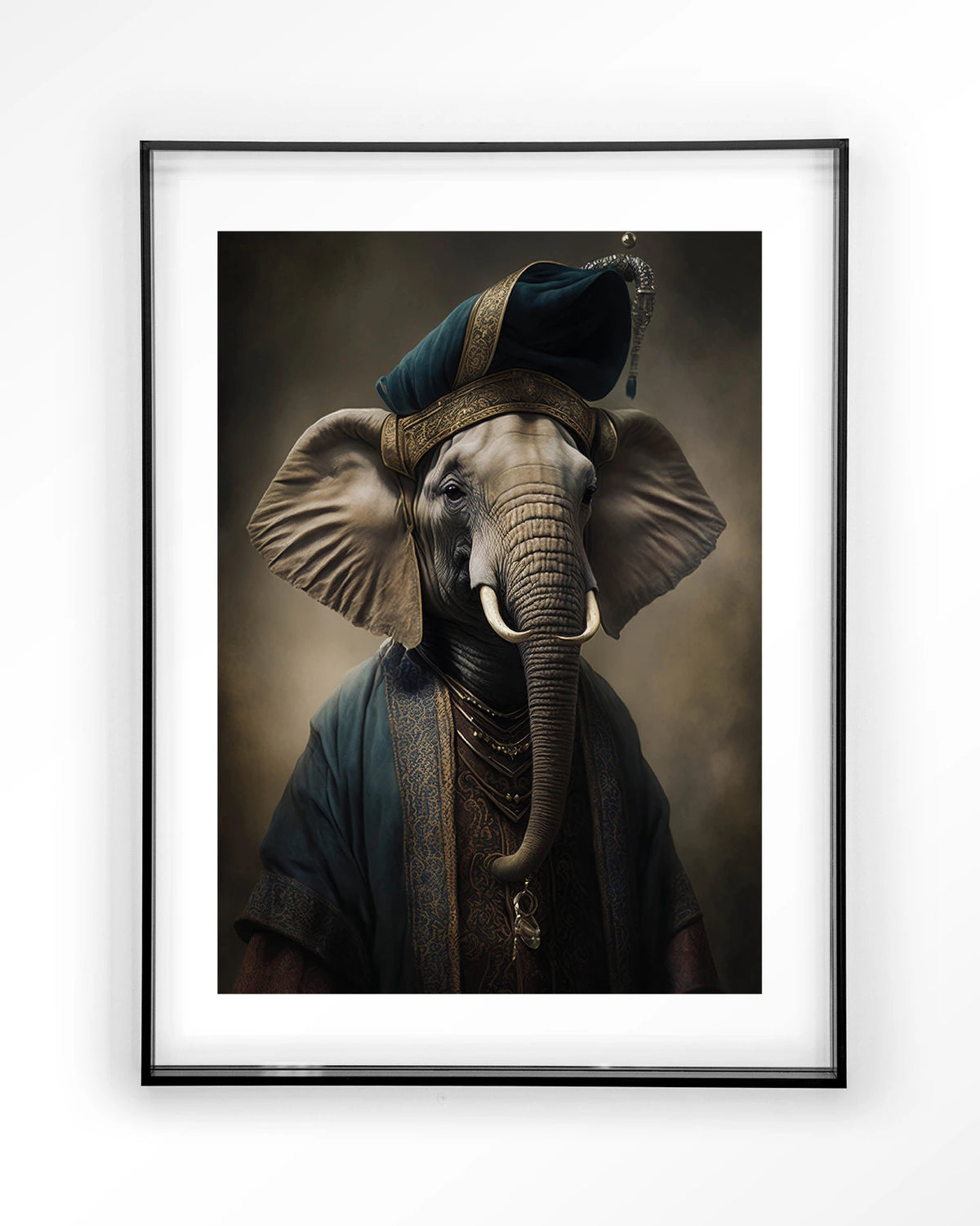 Elephant – olifant in kostuum – Art print – Acryl zwart