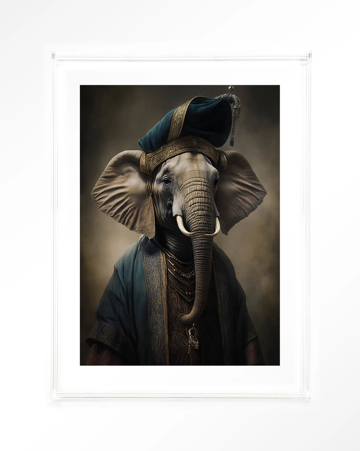 Elephant – olifant in kostuum – Art print – Acryl doorzichtig