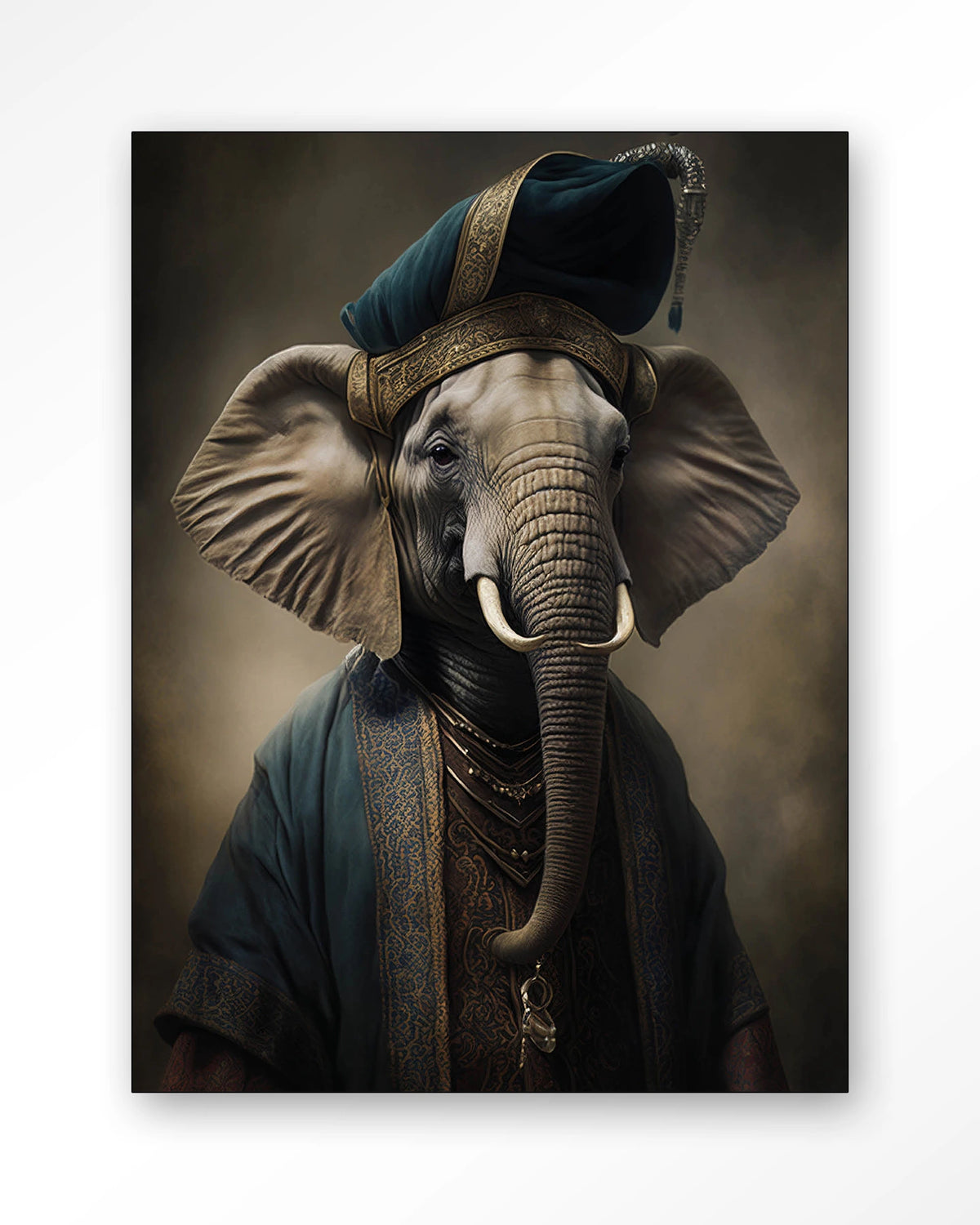 Elephant – olifant in kostuum – Wandkleed – Frame – zwart