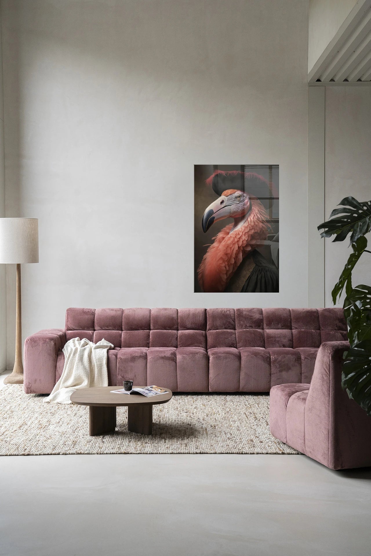 Flamingo – Glasschilderij