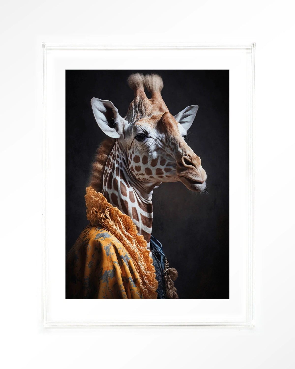 Giraffe – giraffe in kleurrijke jas – Art print – Acryl doorzichtig