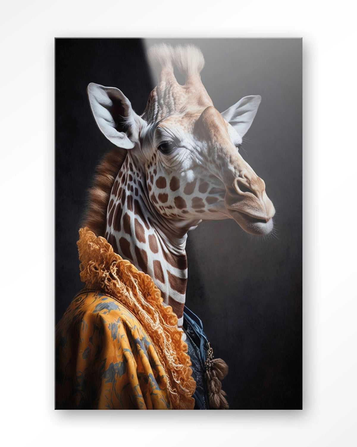 Giraffe – giraffe in kleurrijke jas – Glas – Blinde montage