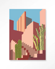 Botanical Stairs – stad in roze met cactussen