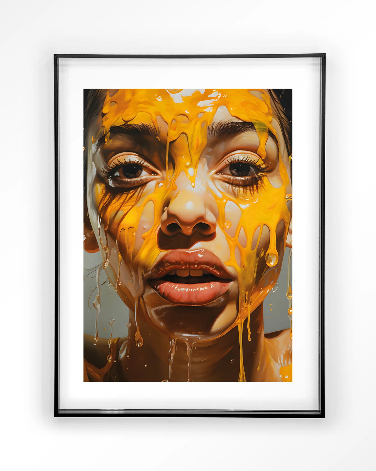 Honey – portret met honing – Art print – Acryl zwart