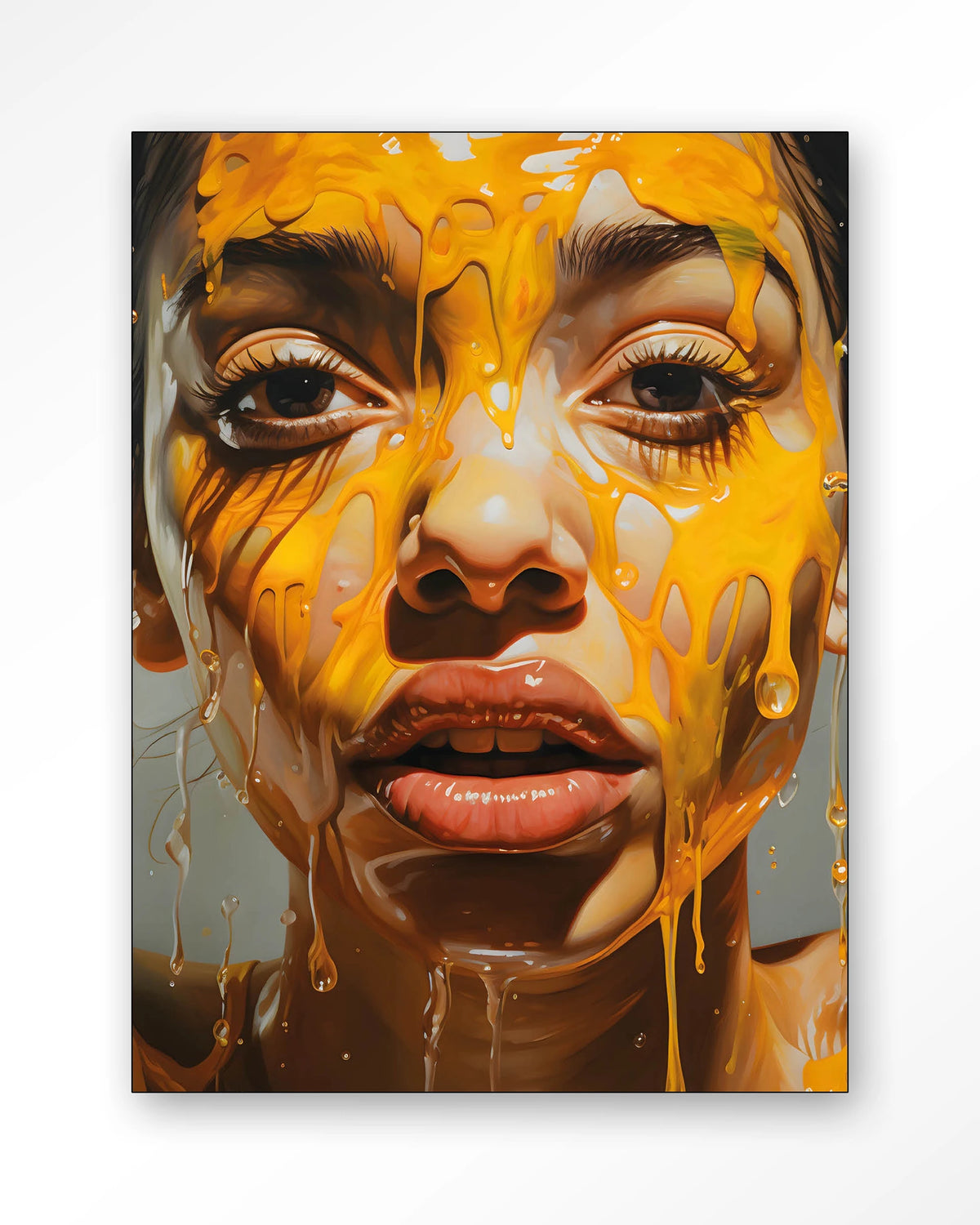 Honey – portret met honing – Wandkleed – Frame – zwart