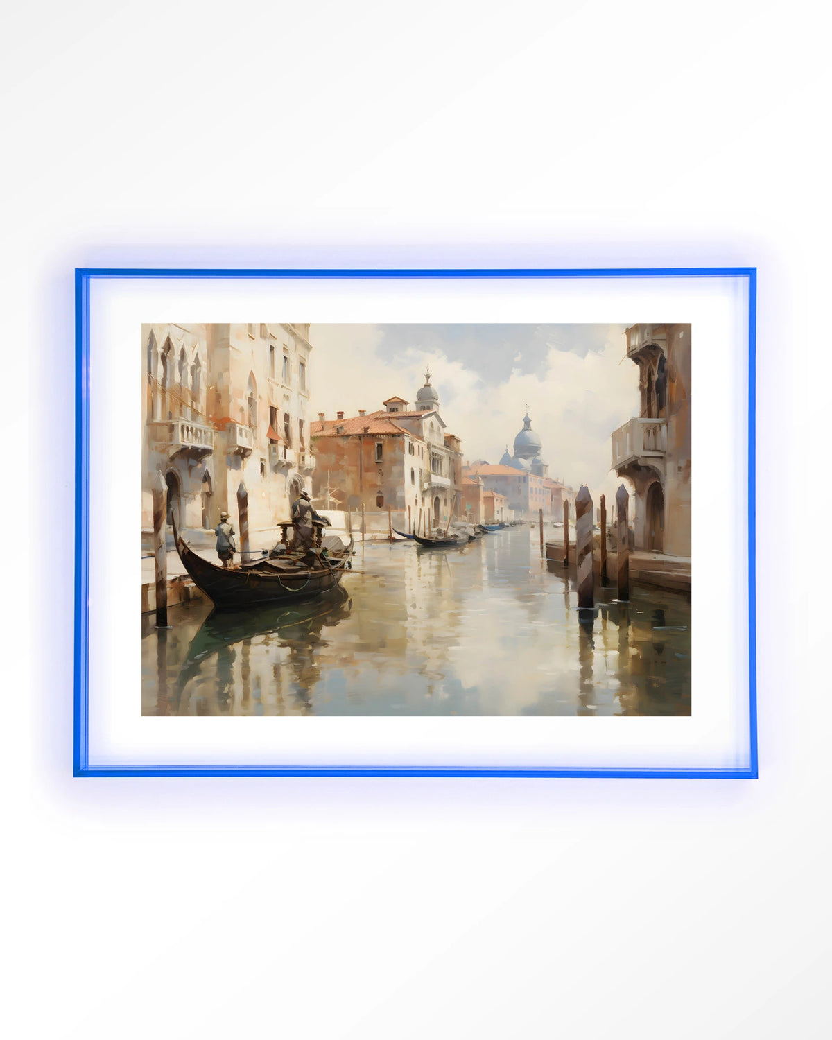 Venice – venetiaanse gracht met gondel – Art print – Acryl lichtblauw