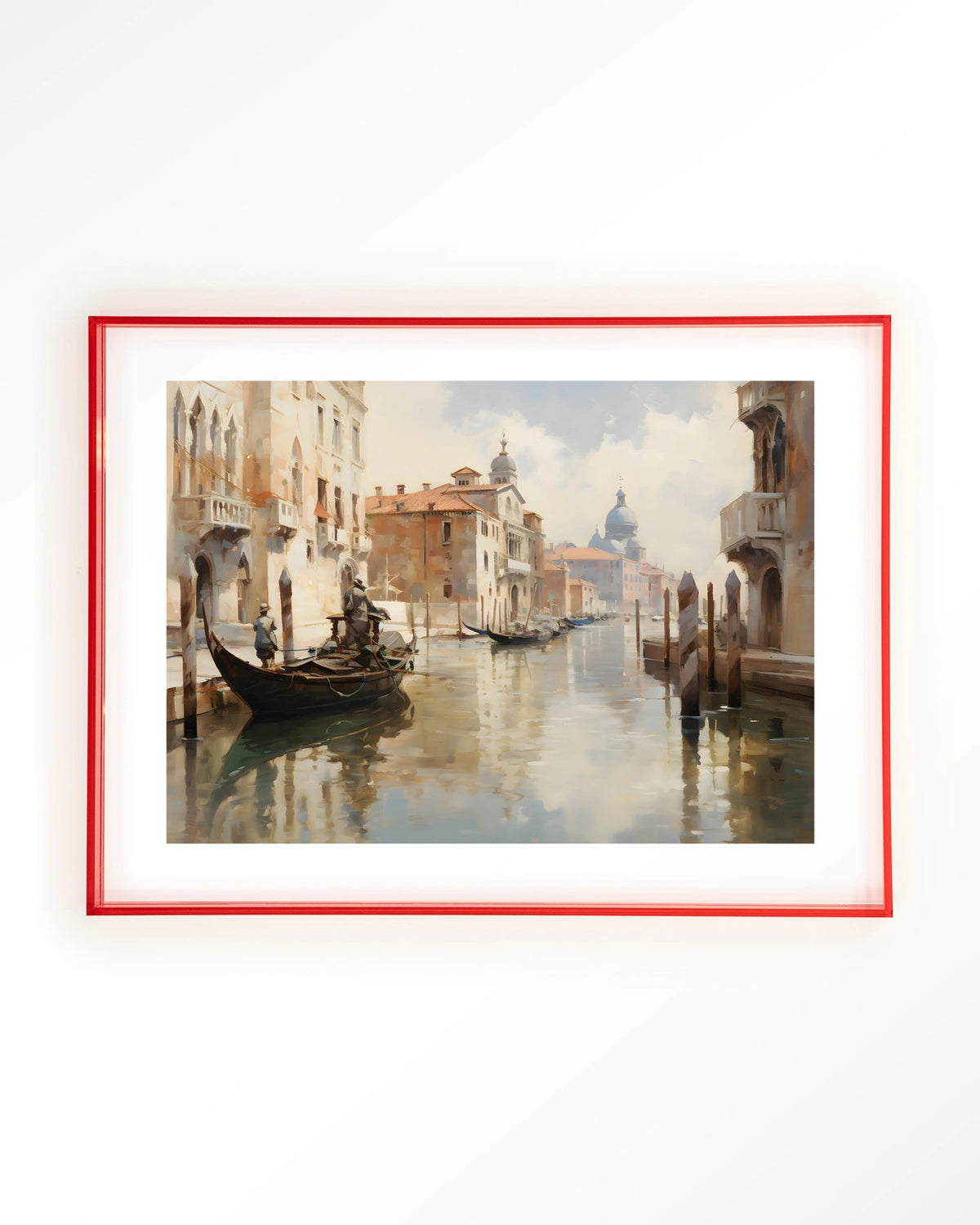 Venice – venetiaanse gracht met gondel – Art print – Acryl roze