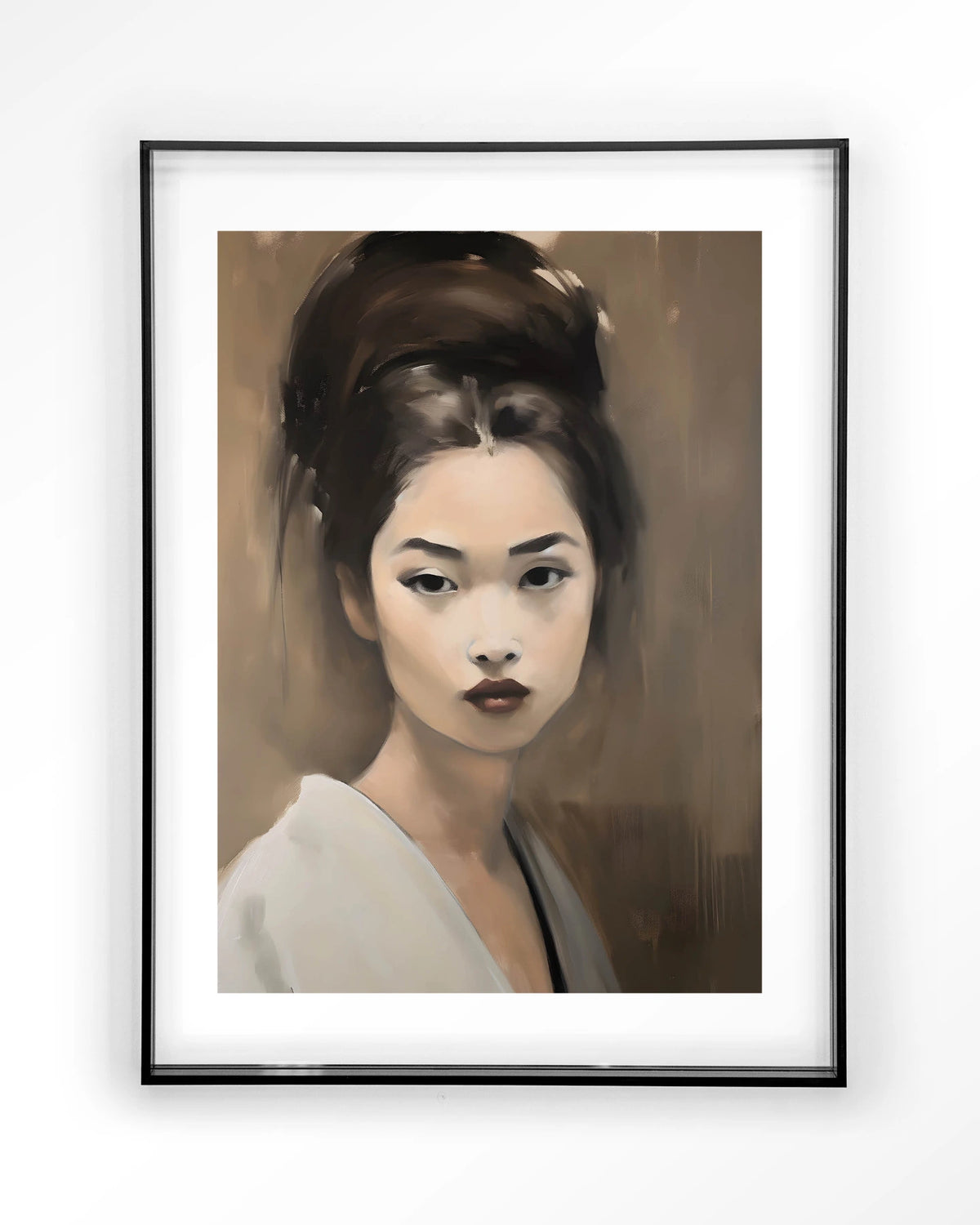 Adakachi – portret van een Aziatische vrouw – Art print – Acryl zwart