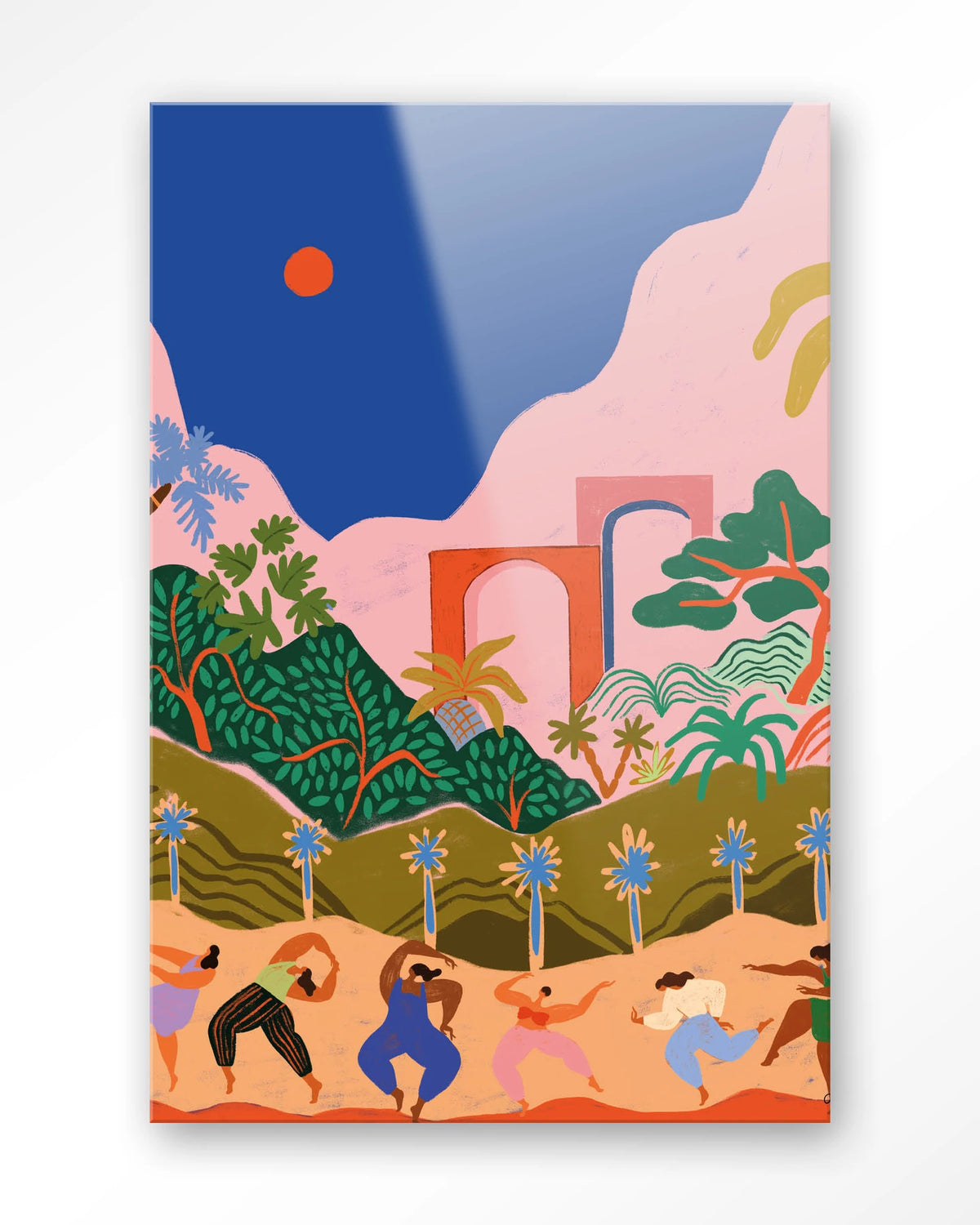 Dancing In Paradise – dansende mensen in tropisch landschap – Glas – Blinde montage