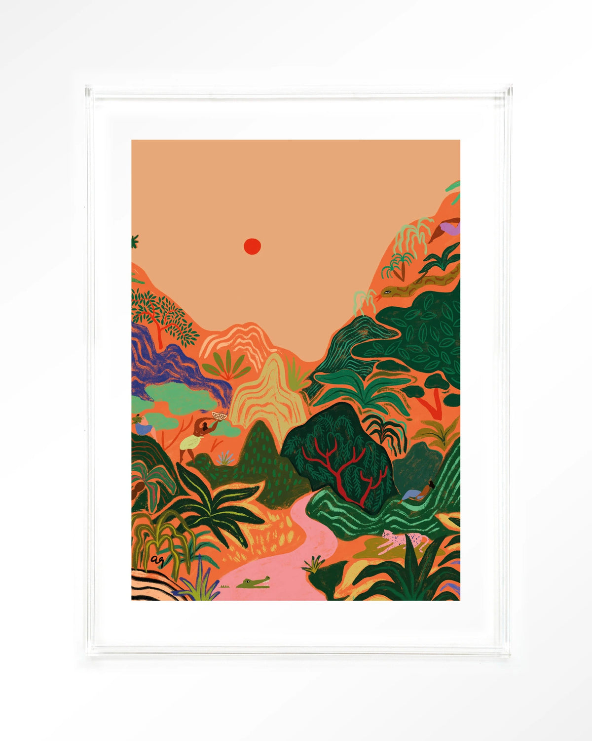 Hidden Paradise – tropisch junglelandschap – Art print – Acryl doorzichtig