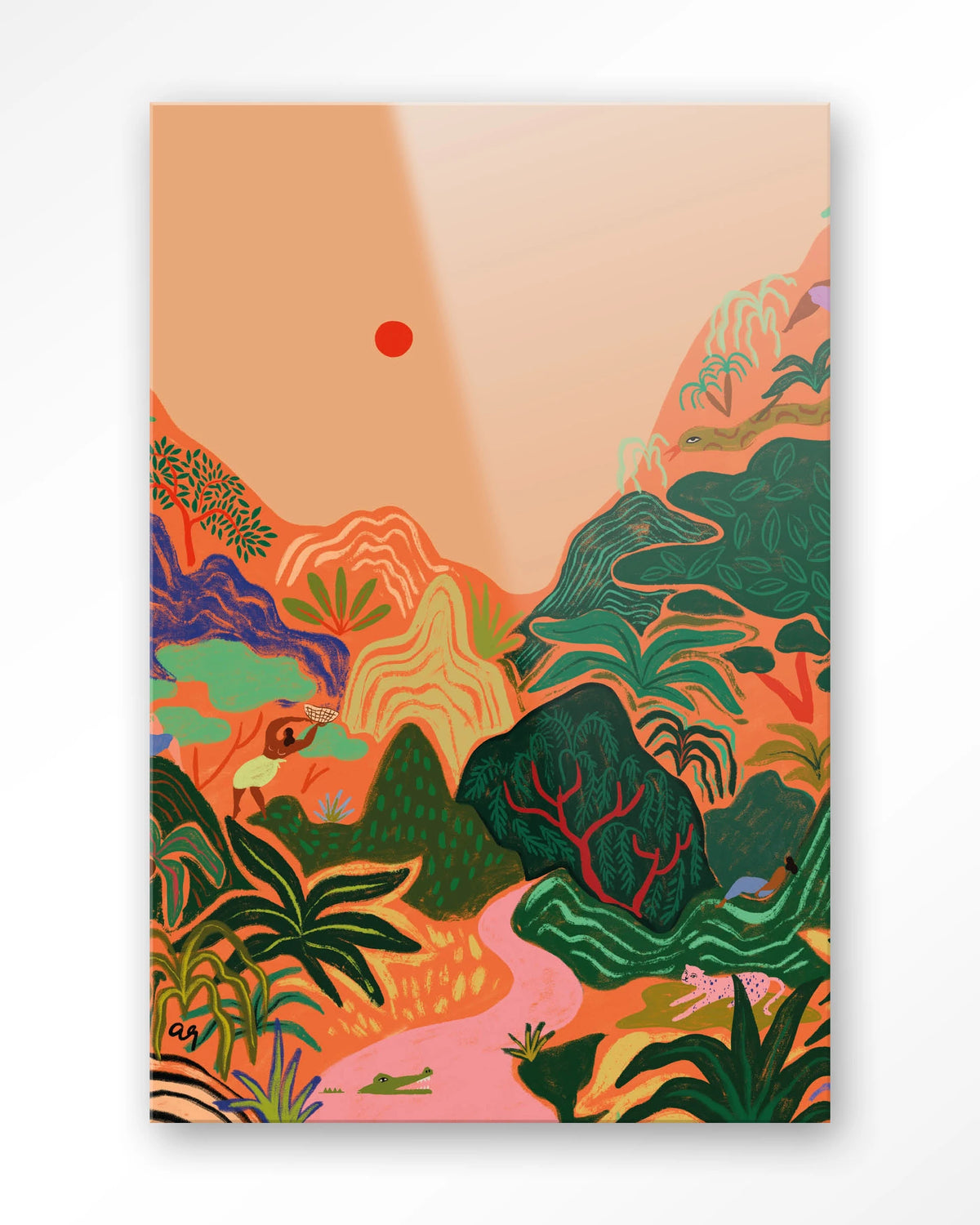 Hidden Paradise – tropisch junglelandschap – Glas – Blinde montage
